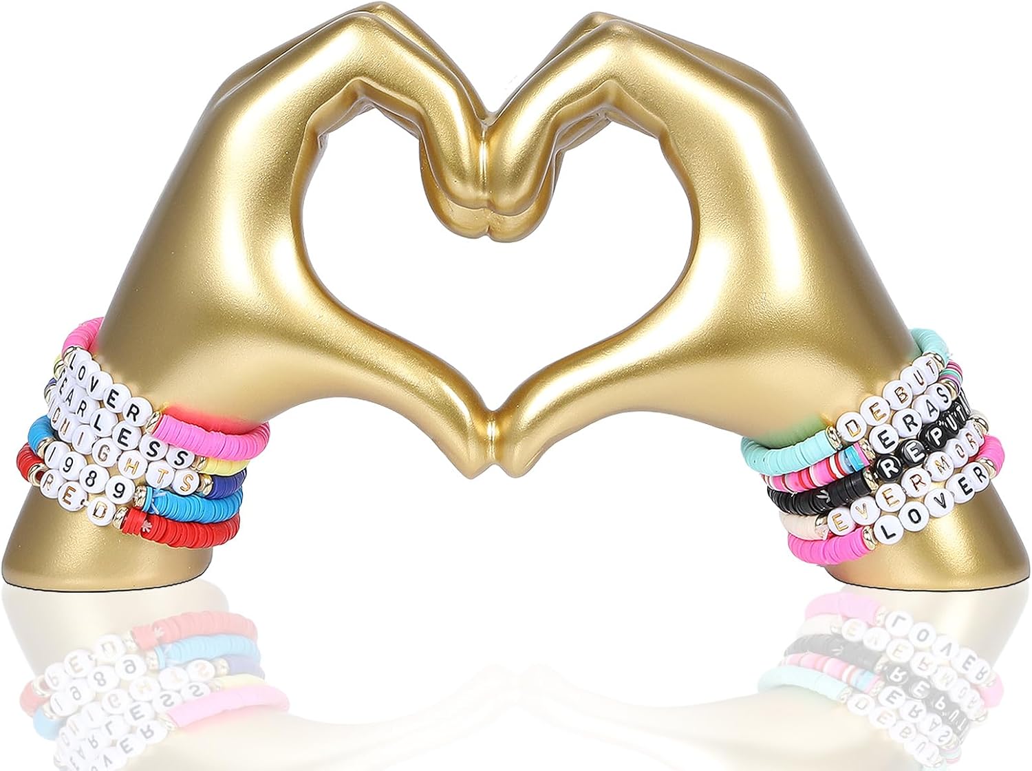 HMASYO Gold Heart Hand Sculpture for Home Decor