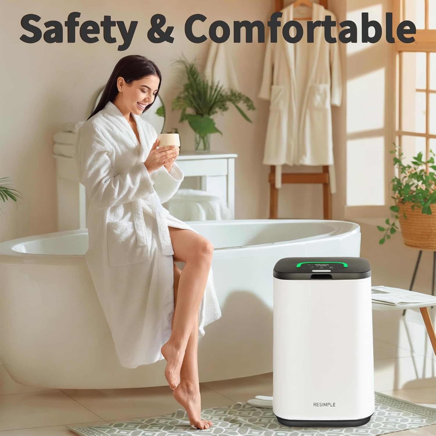 RESIMPLE Towel Warmer with LED Display and 3 Heating Modes