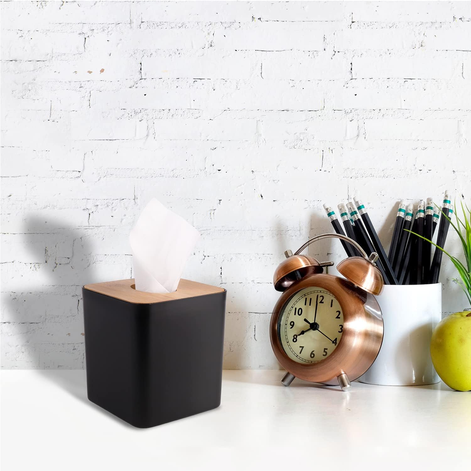 MOCHTERO Bamboo Tissue Box Holder 5x5x54in Black
