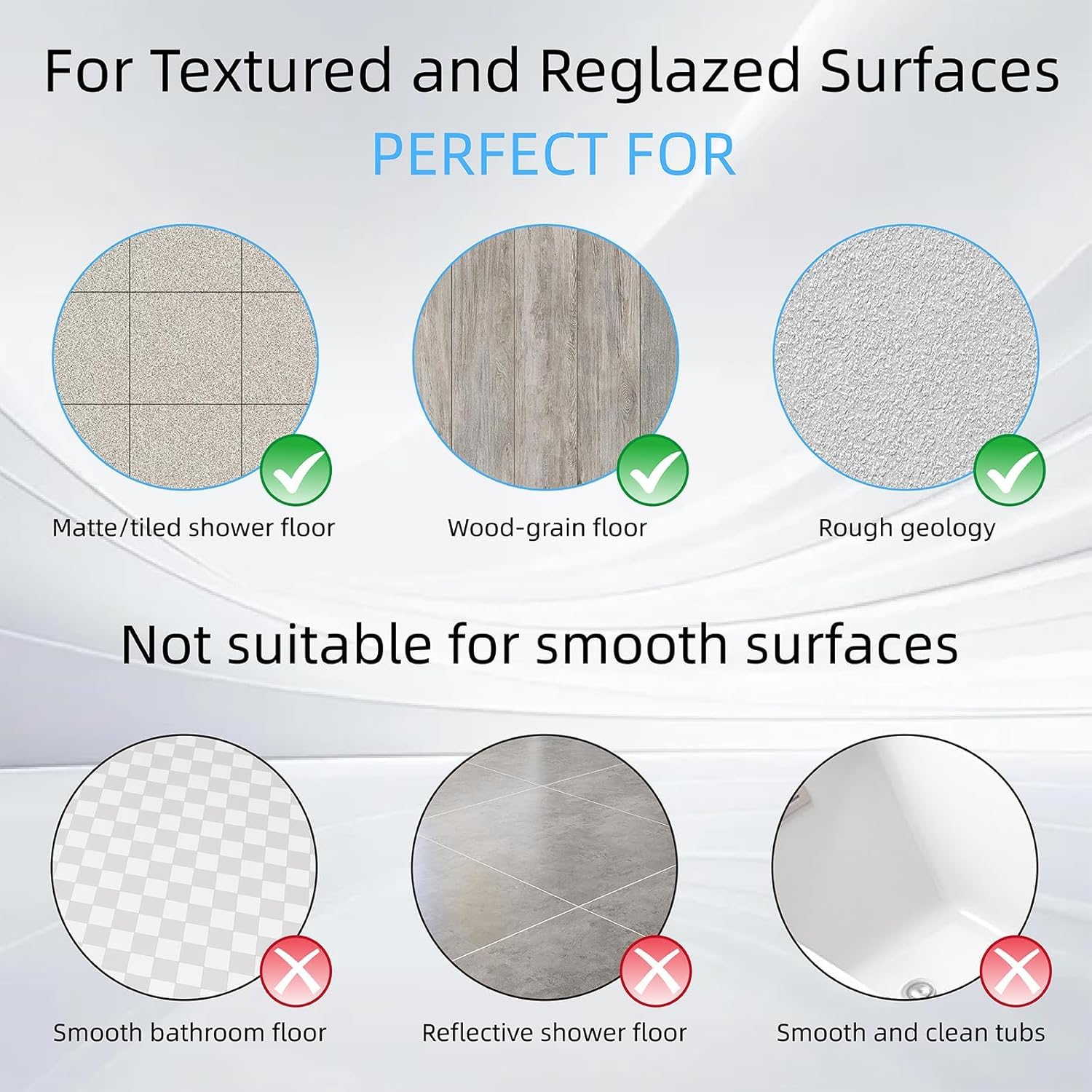 MeimeiDe Non-Slip Silicone Shower Mat 24x24 Inch Grey