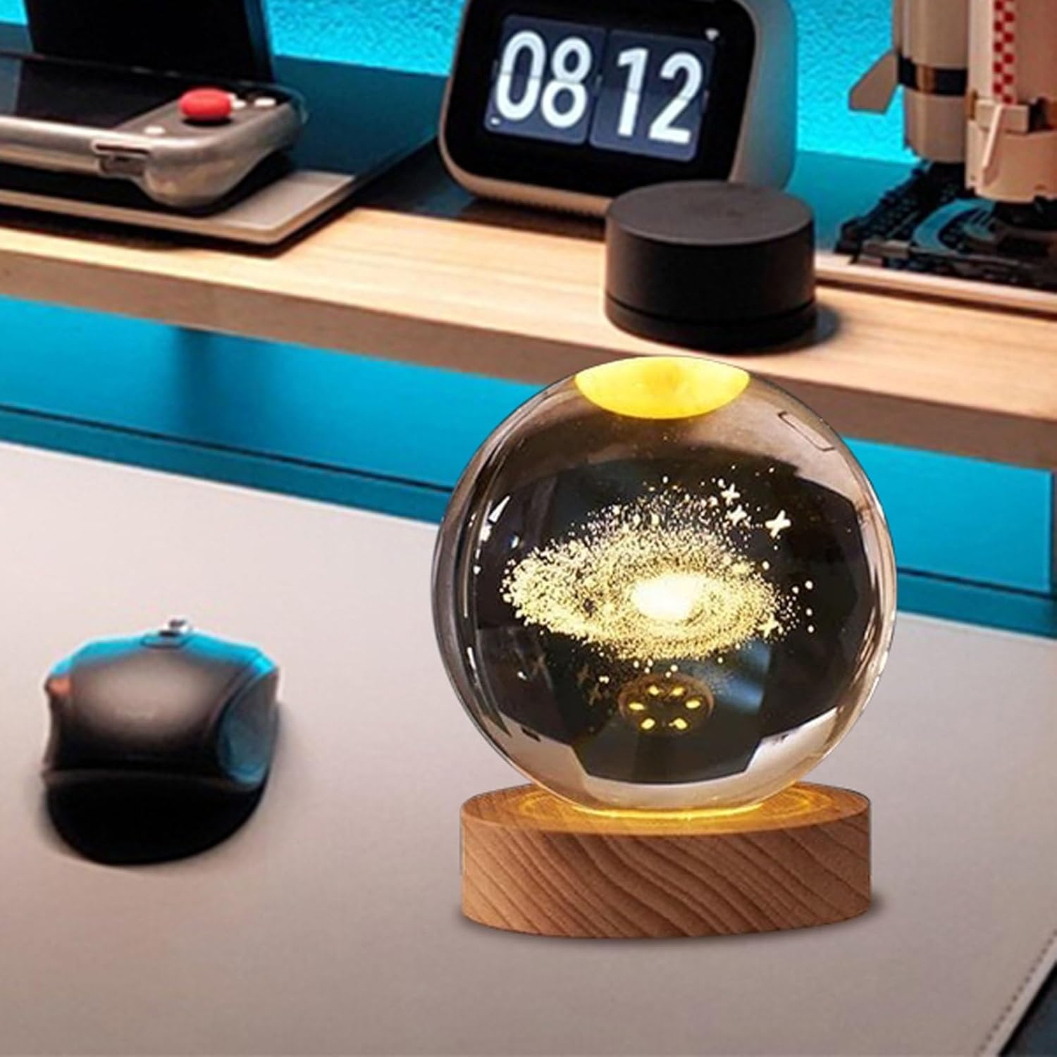 3D Solar System Crystal Ball Sculpture Home Decor 1