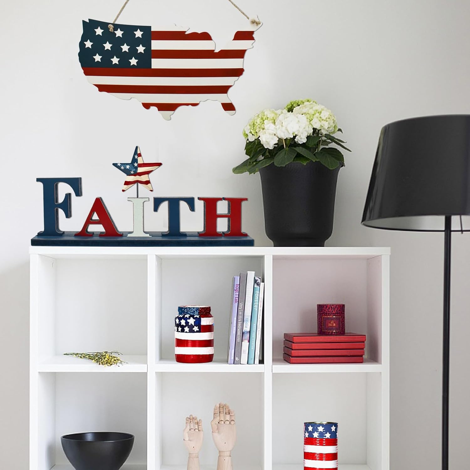 Veclotch Patriotic FAITH Wood Block Sign for 4th of July