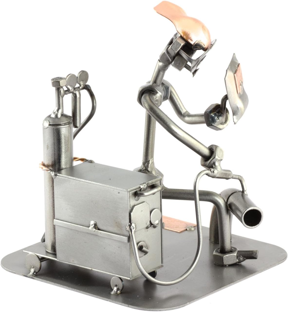 Handmade Welder Sculpture Nuts and Bolts Figurine