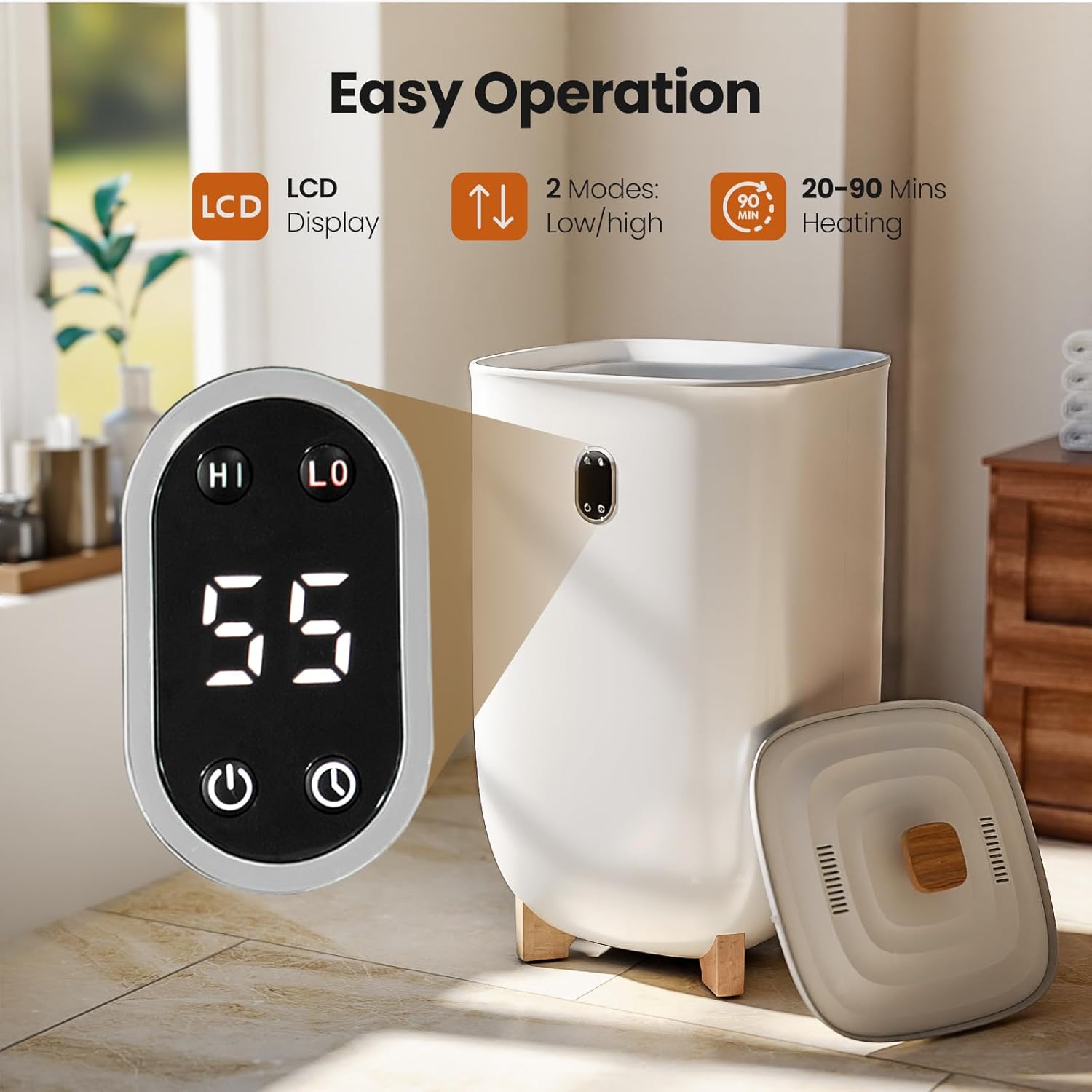 AGLUCKY Towel Warmer with 40L Capacity and LCD Screen