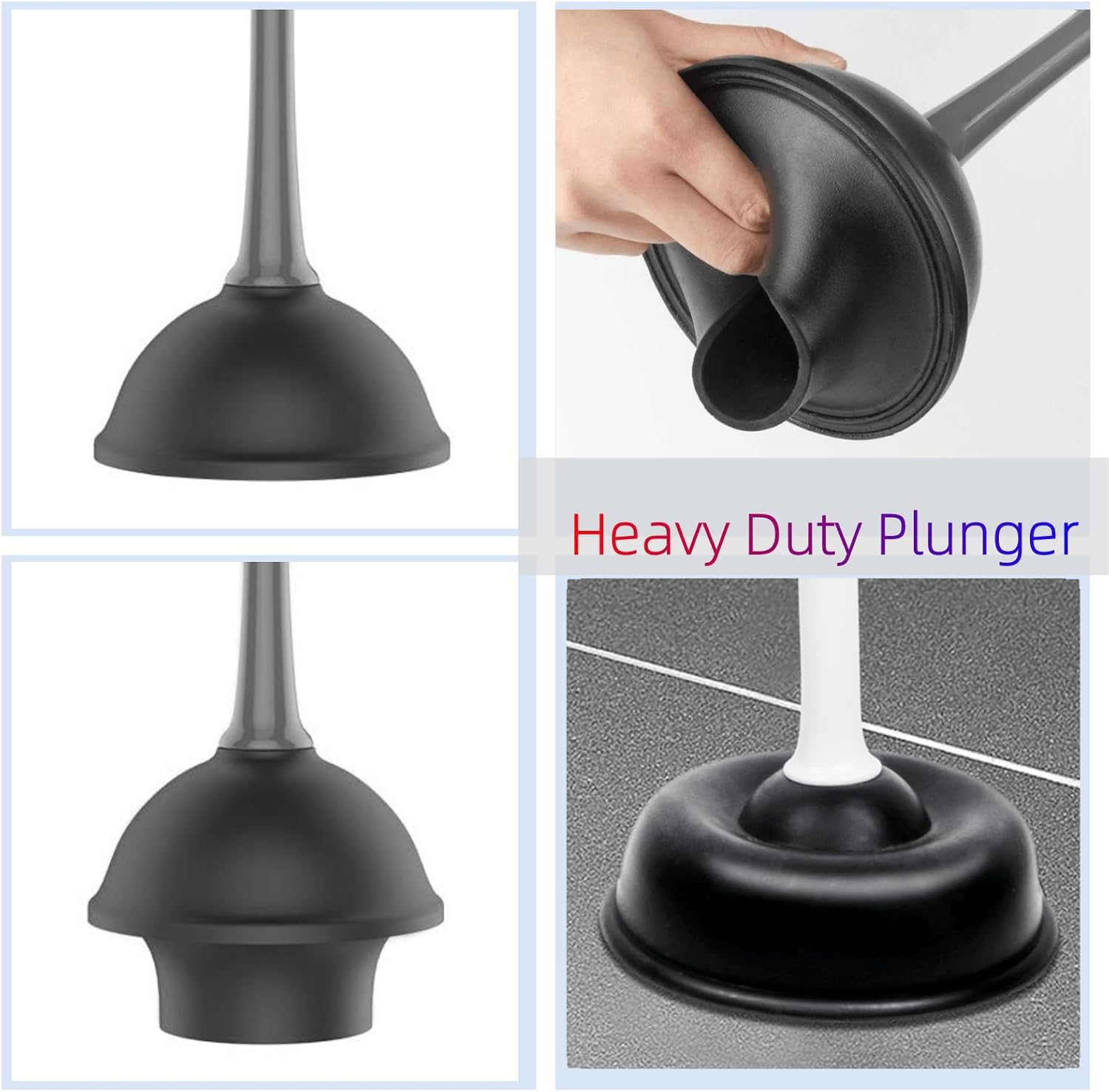 Supercap Toilet Brush Plunger Set with Holder
