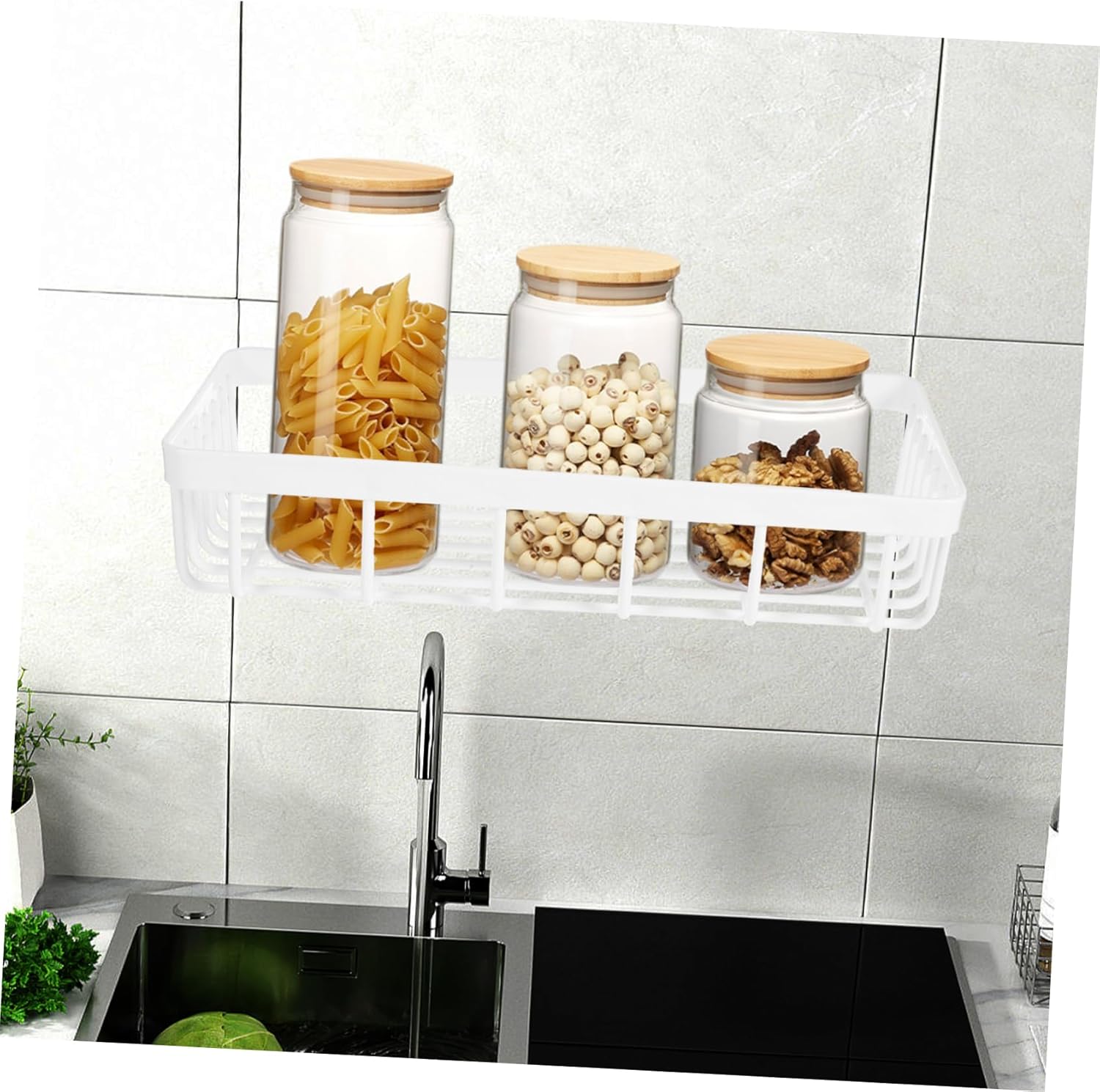 STOBAZA Extra Long Wall Mounted Bathroom Shelf Organizer
