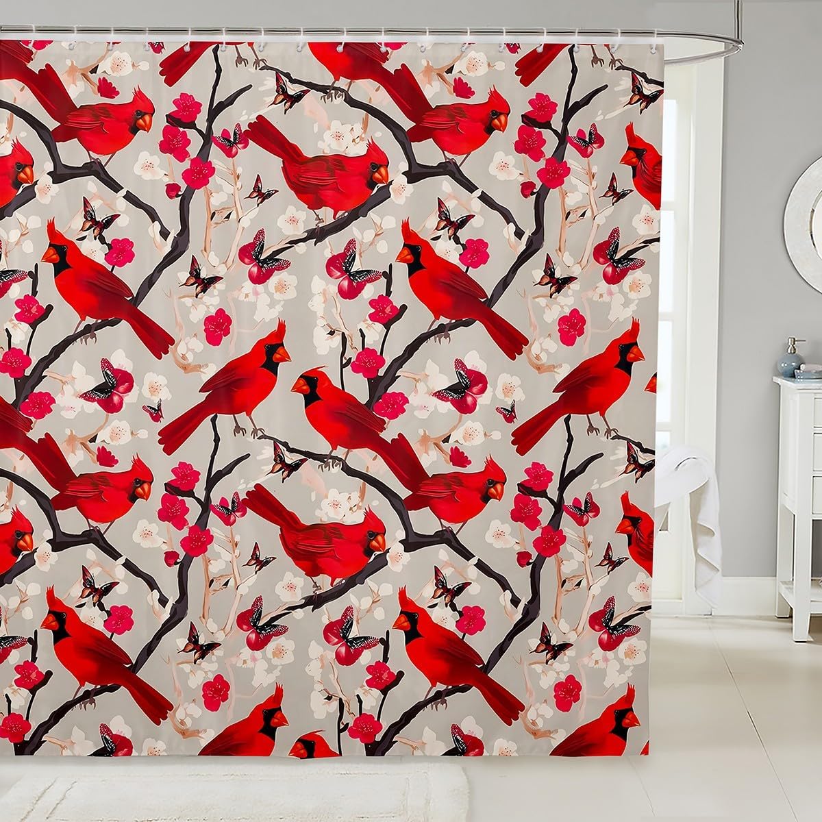Feelyou Merry Christmas Bath Curtain Set 72x72
