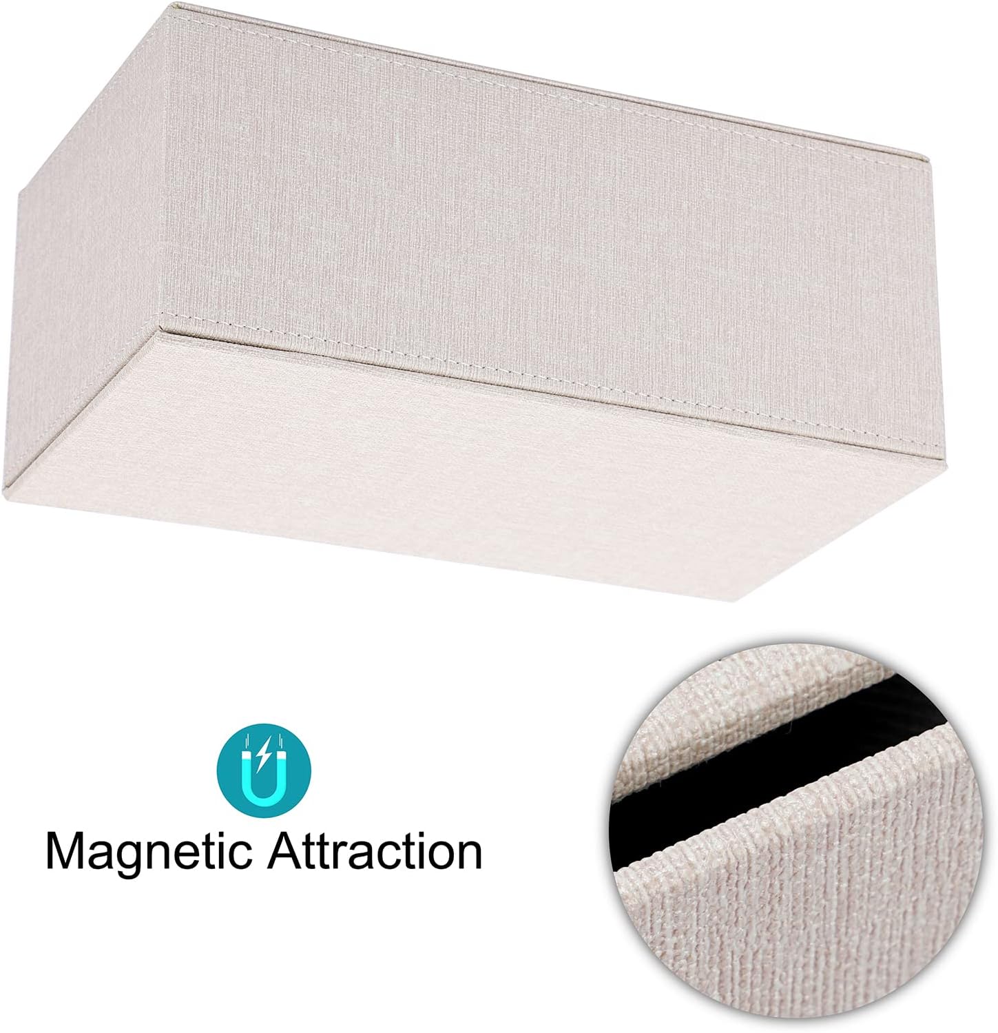 Sumnacon Tissue Box Cover Rectangle Linen Beige