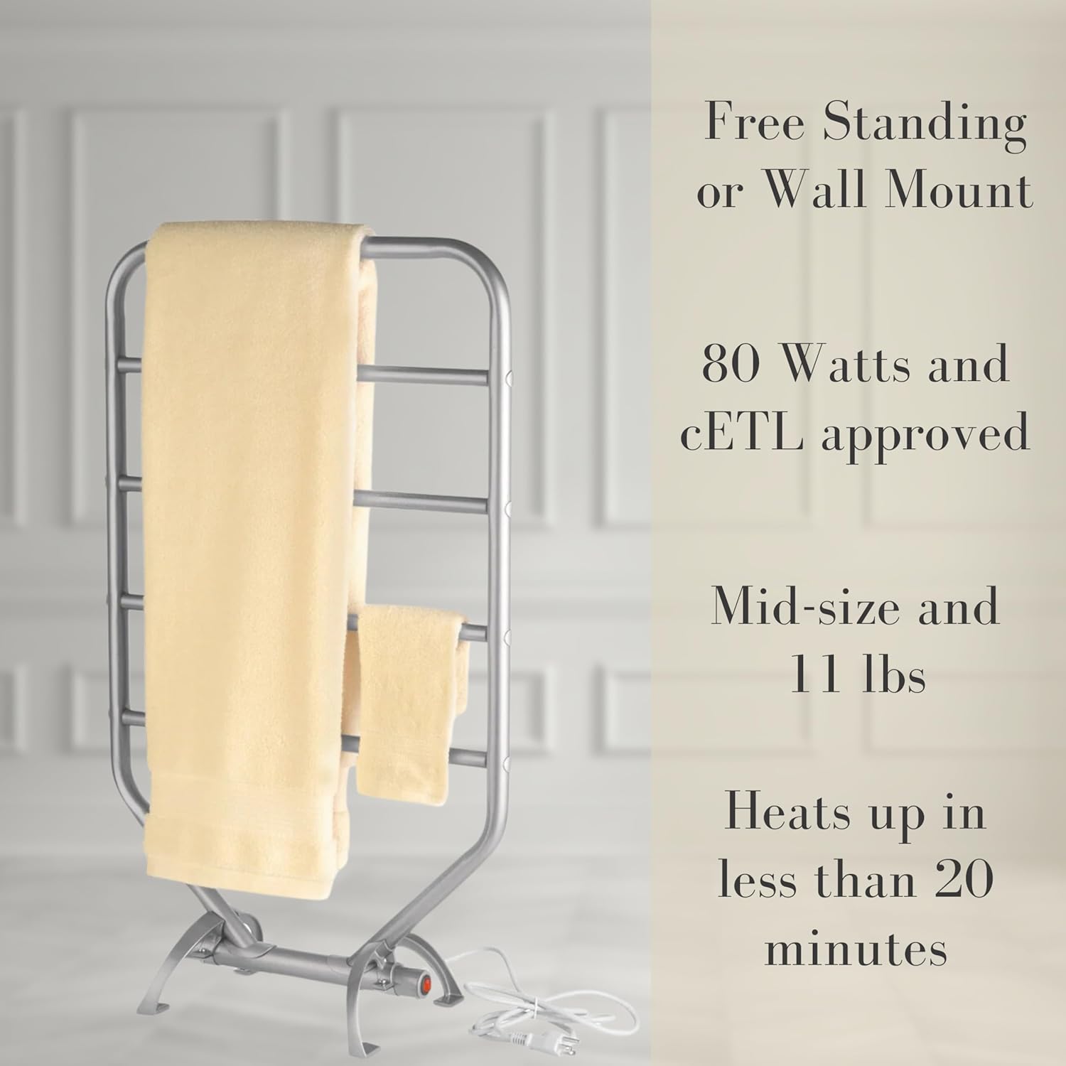 Warmrails Traditional Towel Warmer 34-Inch Chrome Frame