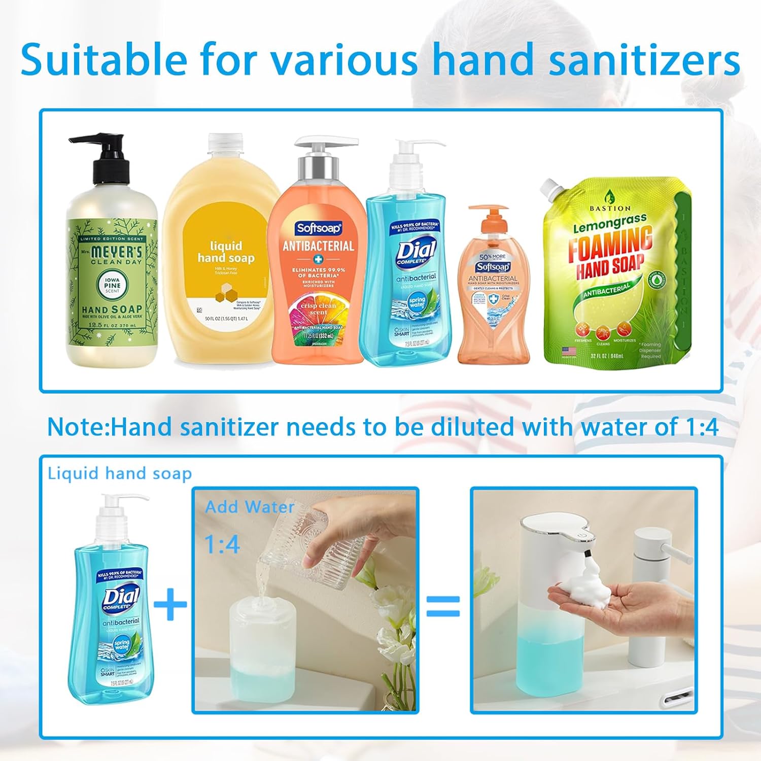 Touchless Foaming Soap Dispenser with Wall Mount Hook