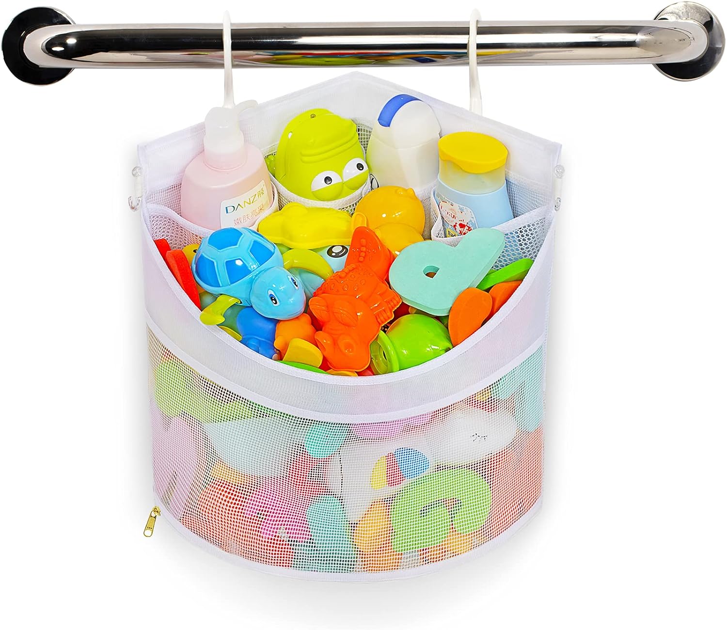 Ligereza Baby Bath Toy Organizer - Quick Drying Mold Proof Corner Suspension Holder Large Capacity Shower Caddy White