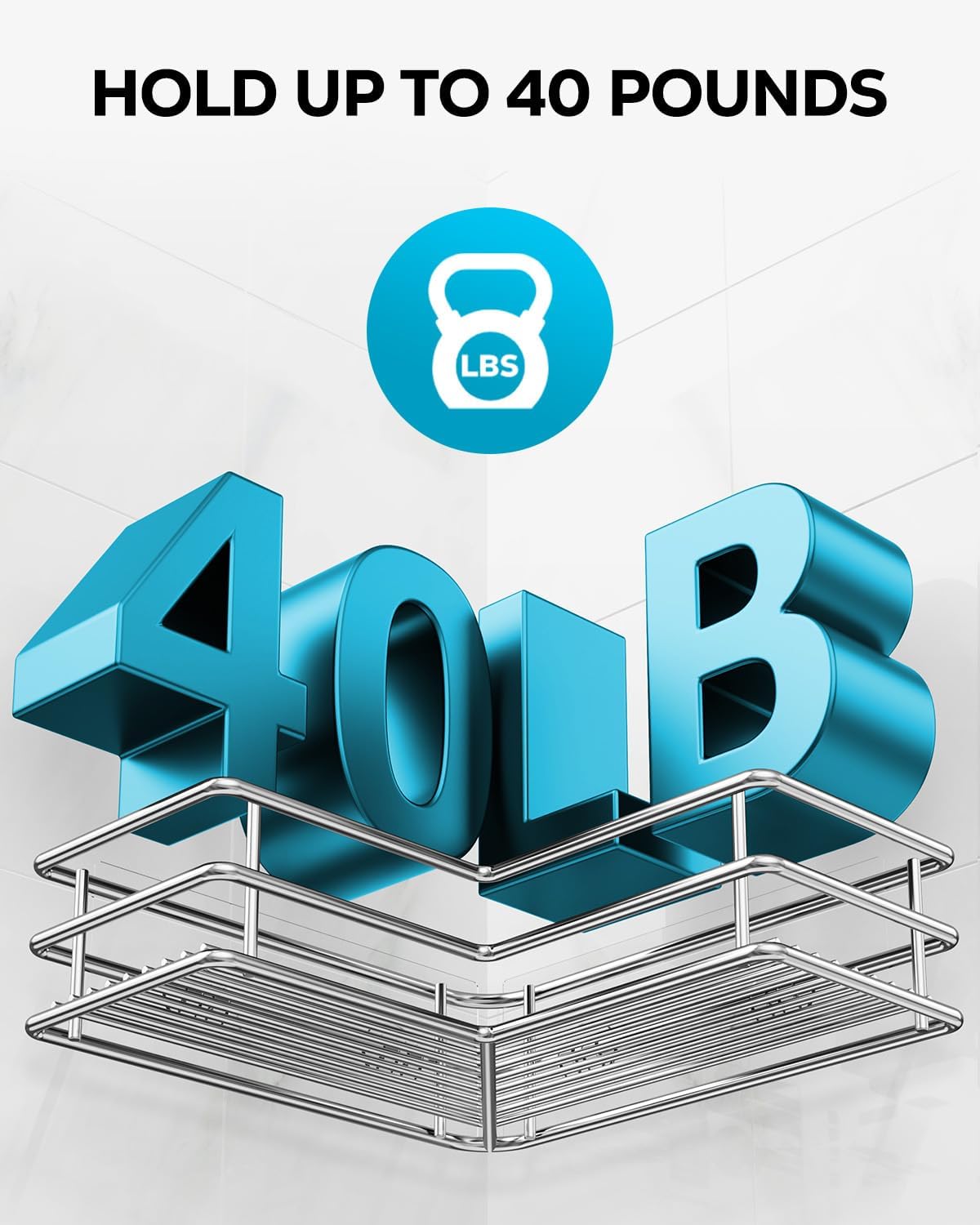 Nieifi Corner Shower Shelves 2 Pack Stainless Steel Caddy with Hooks