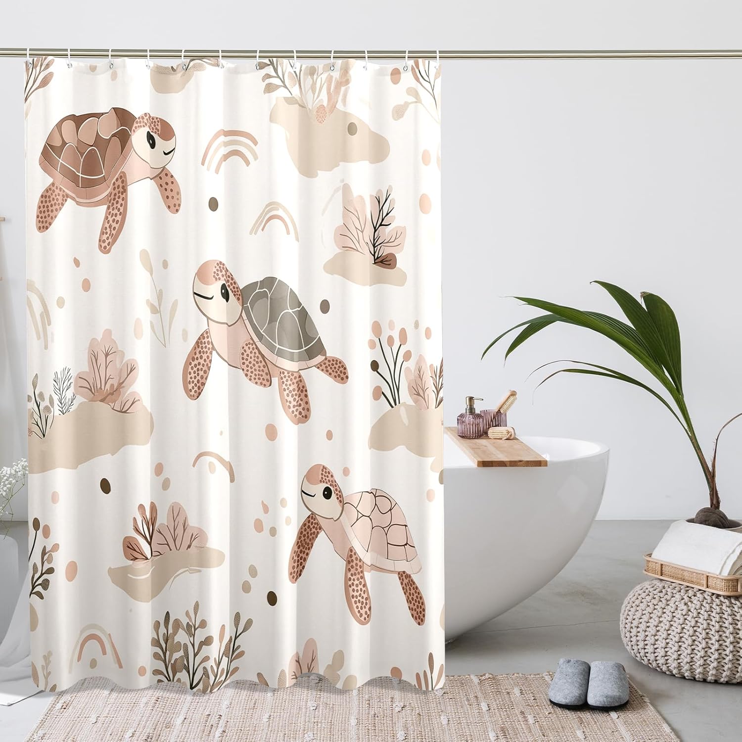 Kids Sea Turtle Decorative Shower Curtain Set