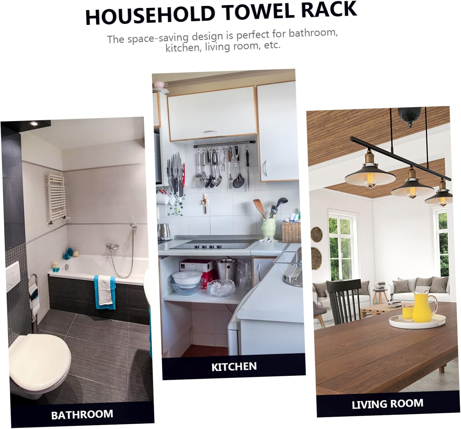Luxshiny Wall Mounted Towel Rack for Bathroom Kitchen