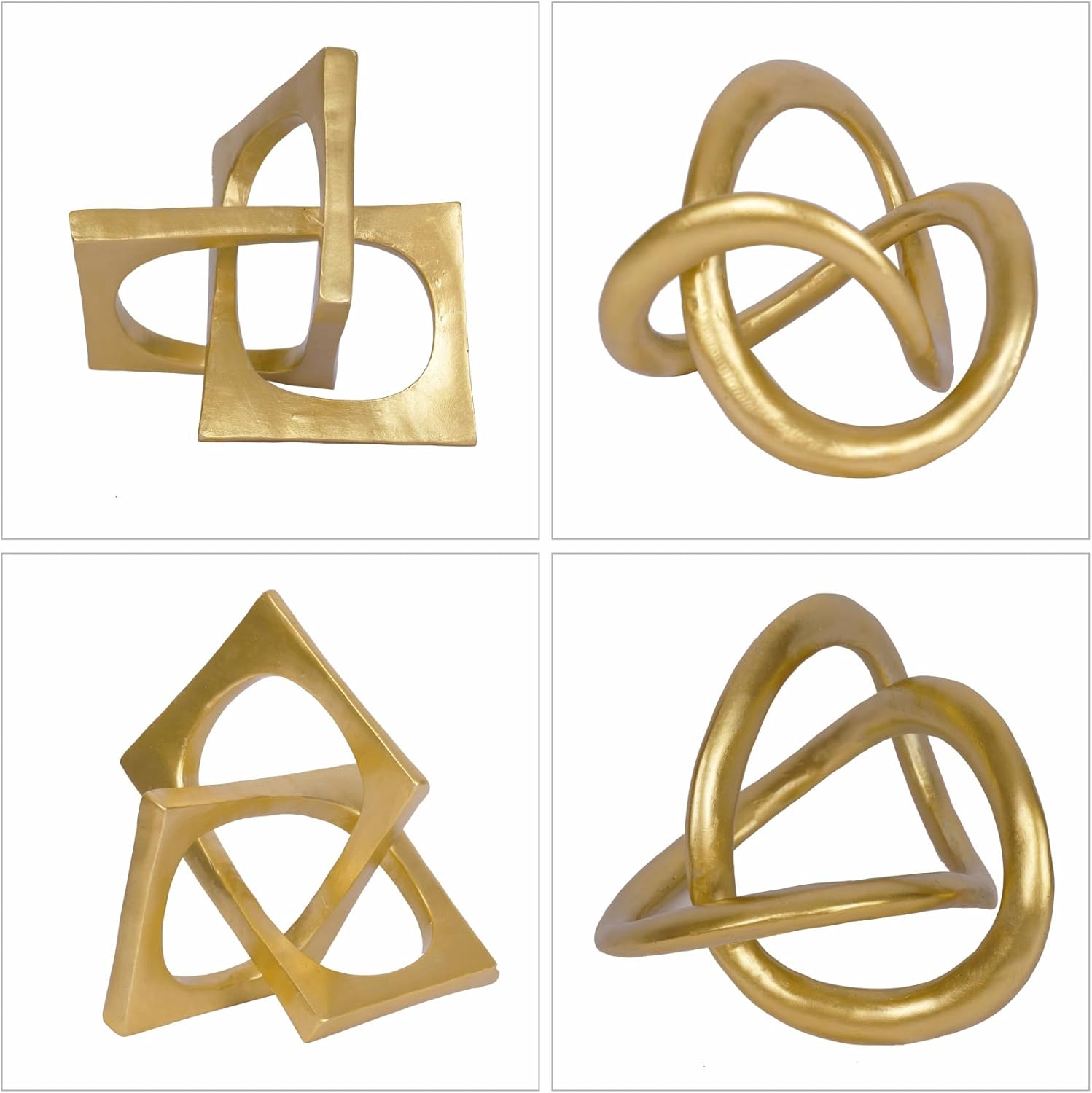 Modern Geometric Round Sculpture Gold Knot Decor Home Decor