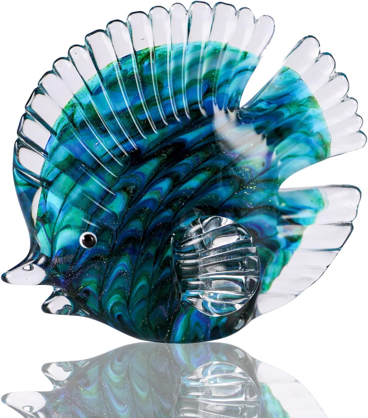 OISEGOP Hand Blown Tropical Fish Decor Art Figurine