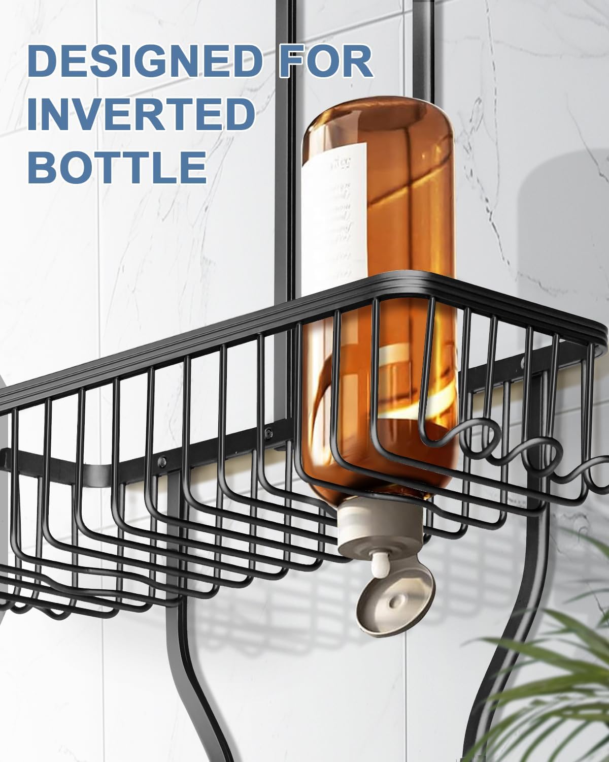 MSAICOE Shower Caddy with 6 Hooks and 3 Baskets - Aluminum Never Rust Black