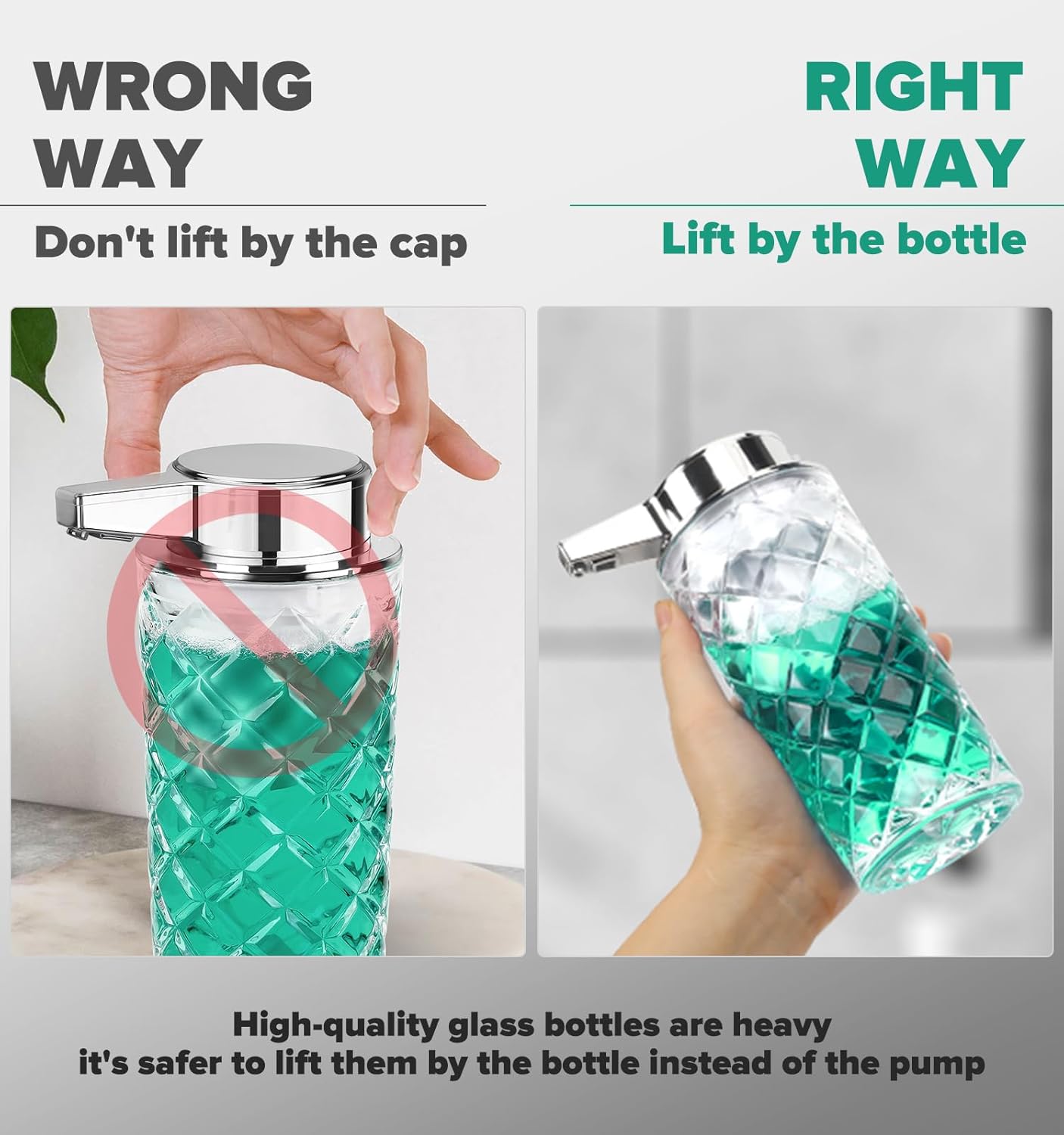 Blancel Automatic Soap Dispenser 11 OZ Glass Touchless