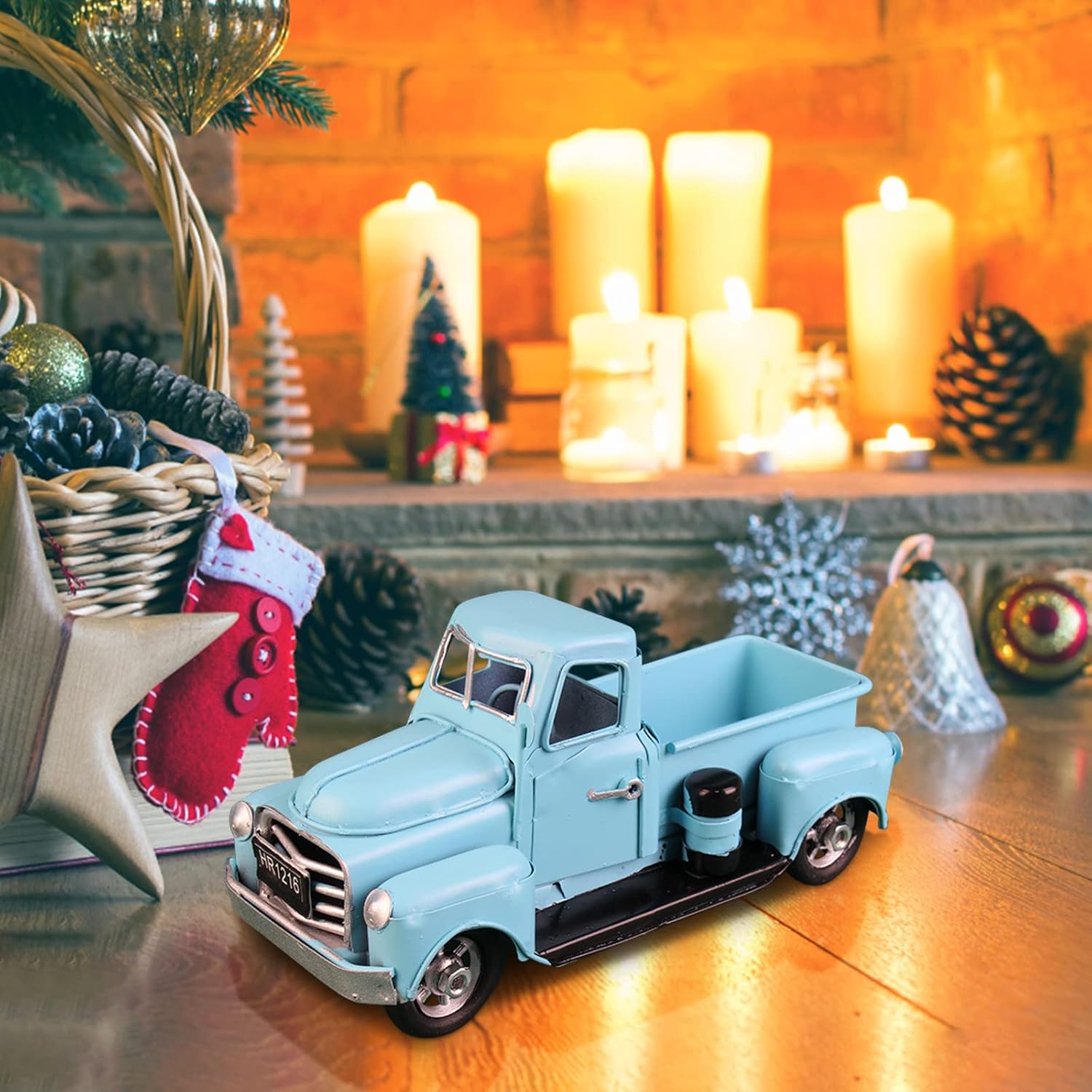 Vintage Christmas Truck Decor Figurine Sculpture