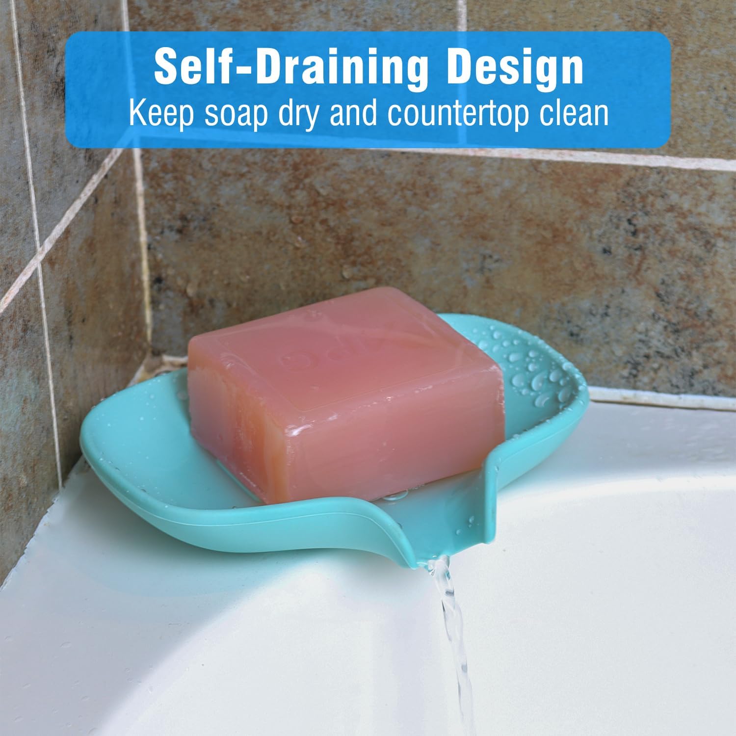 3 Pack Silicone Soap Dish with Drain