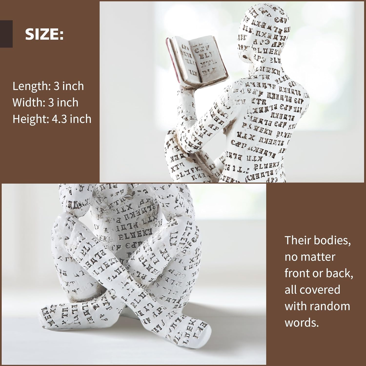GRAPMKTG Reading Women Statue Home Decor Sculpture