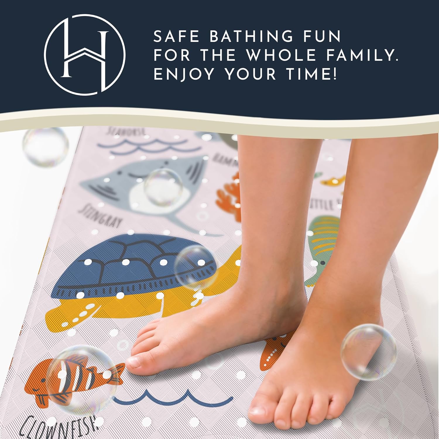 Homerella Anti-Slip Baby Bath Mat 40x16 Inch