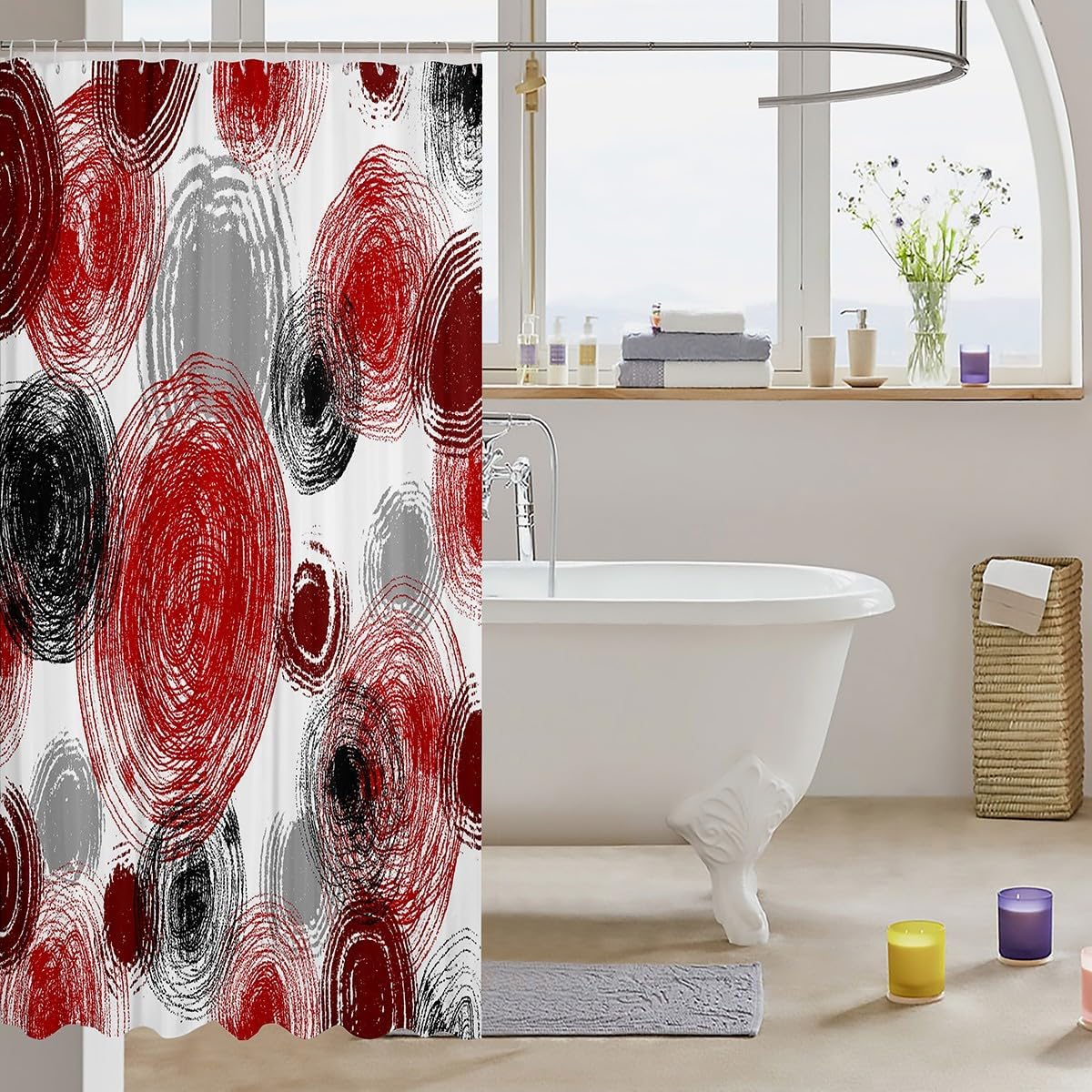 Feelyou Retro Circle Shower Curtain Set