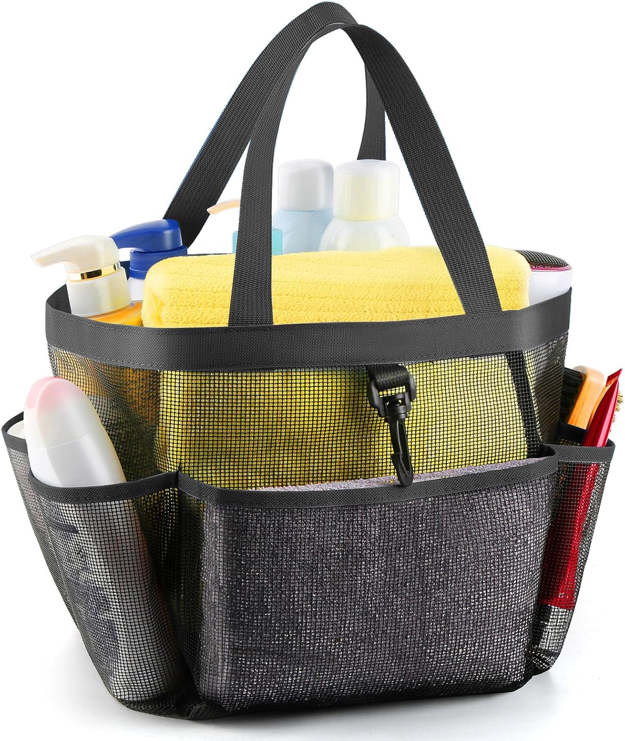 Ellipse Mesh Shower Caddy with 8 Pockets Portable for Dorm Room Travel Gym Beach