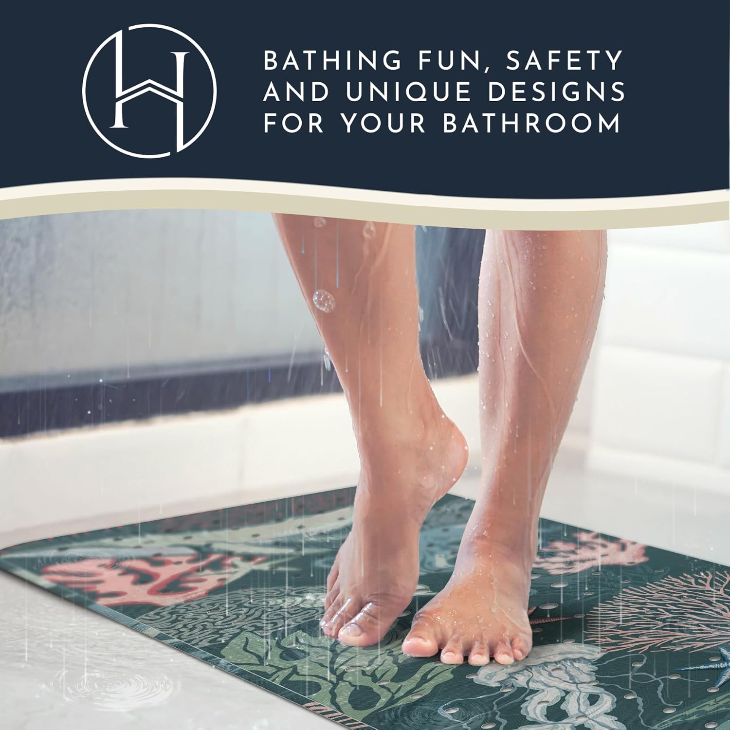 Homerella Anti-Slip Bathtub Mat 40x16 Inch