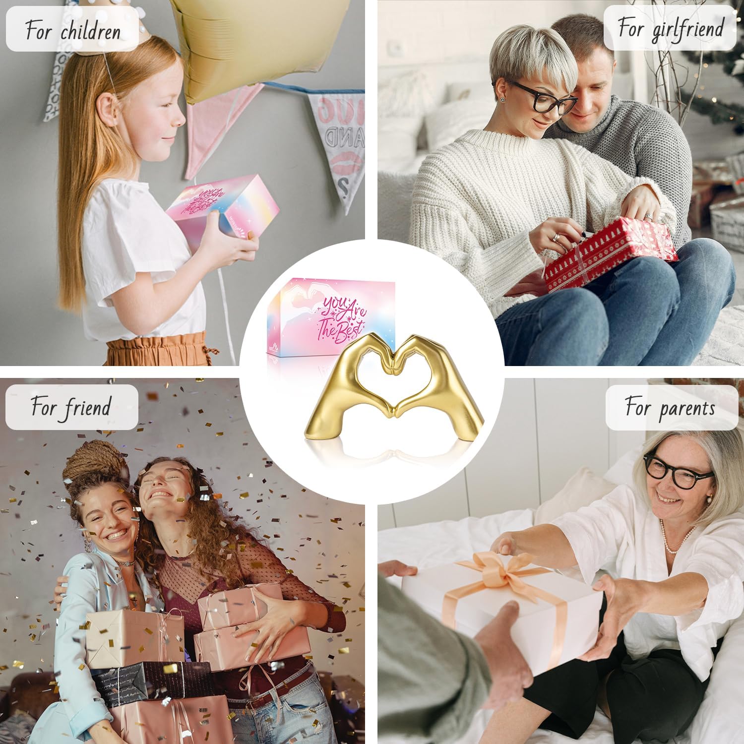 Heart Hands Sculpture Decor for Bedroom and Office
