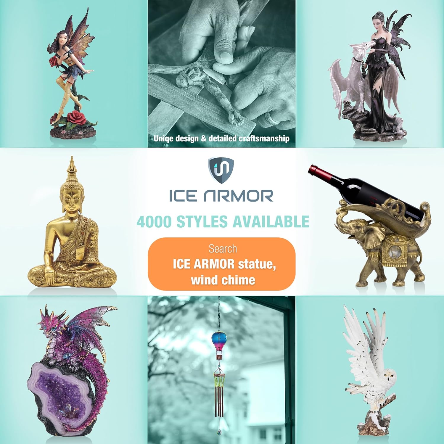 ICE ARMOR 175 H Fantasy Dragon Statue Decor