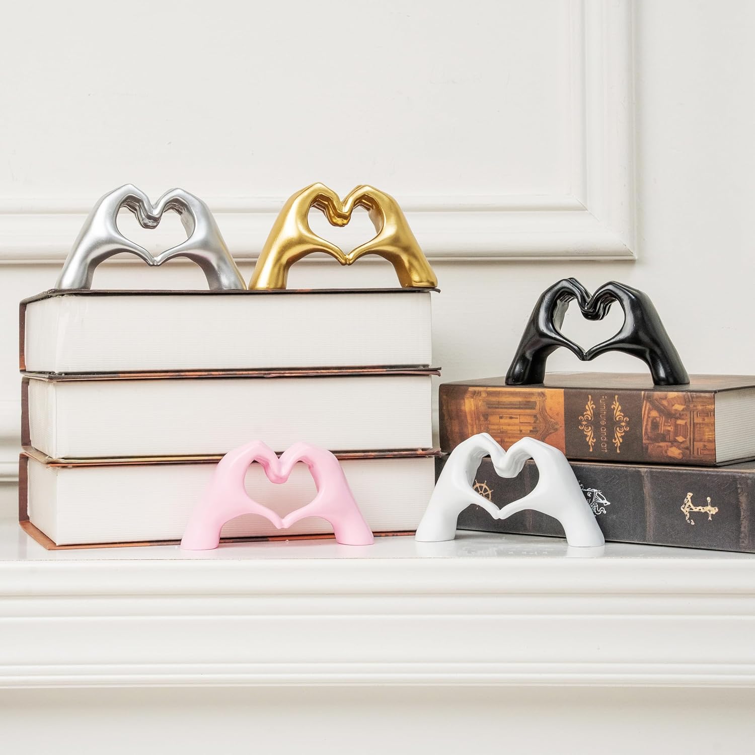 Small Heart Hands Sculpture Gold Home Decor