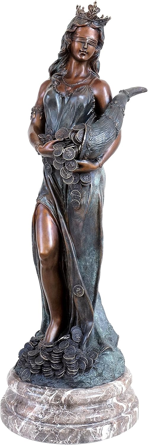 Kunst Ambiente Large Bronze Goddess of Luck Statue