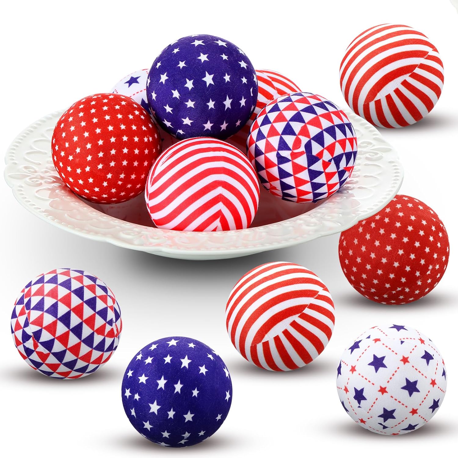 Ceenna 12 Pcs 236 Inch Patriotic Decorative Balls 1