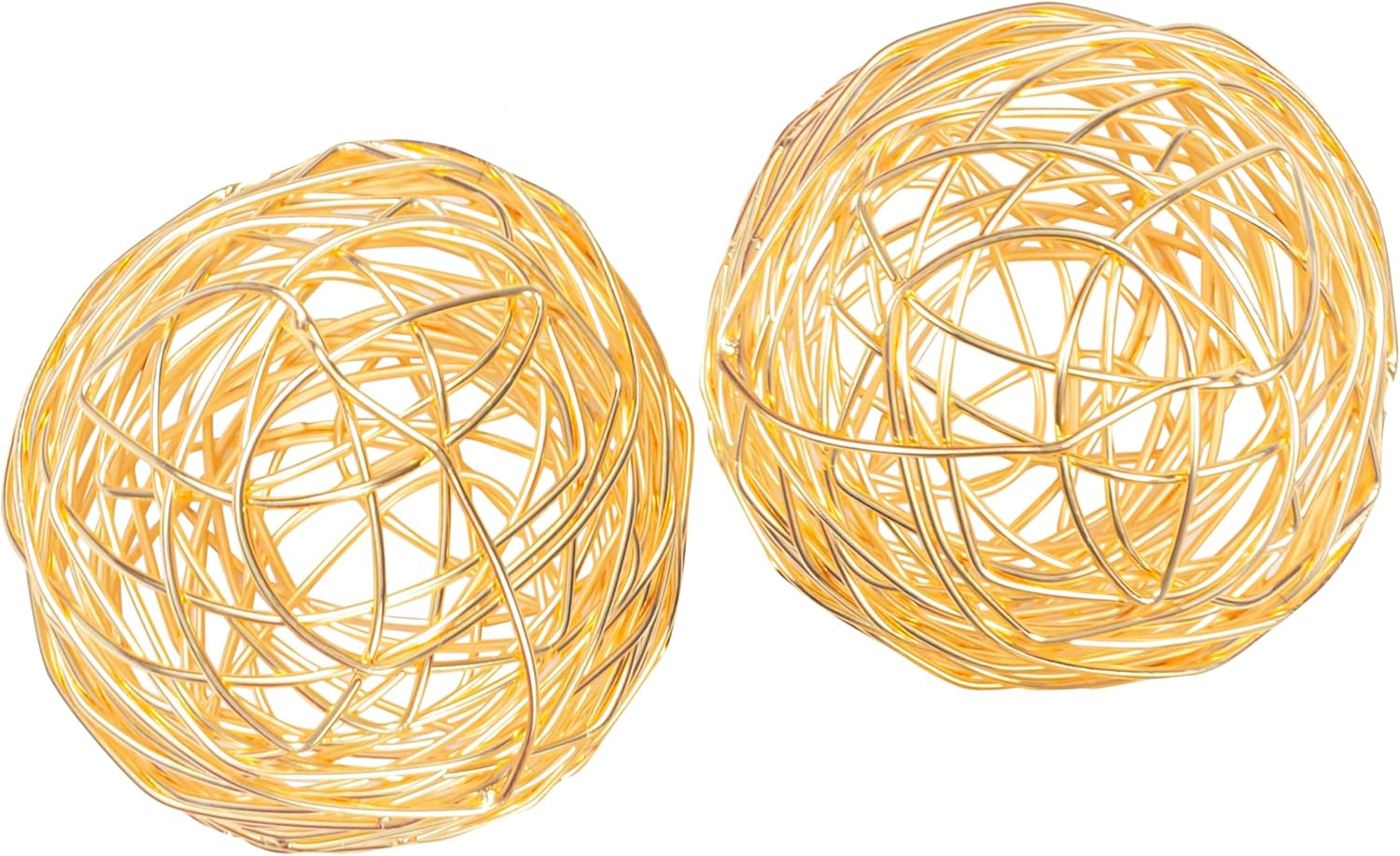 CLEENTABLE 3-Piece Gold Metal Decorative Spheres