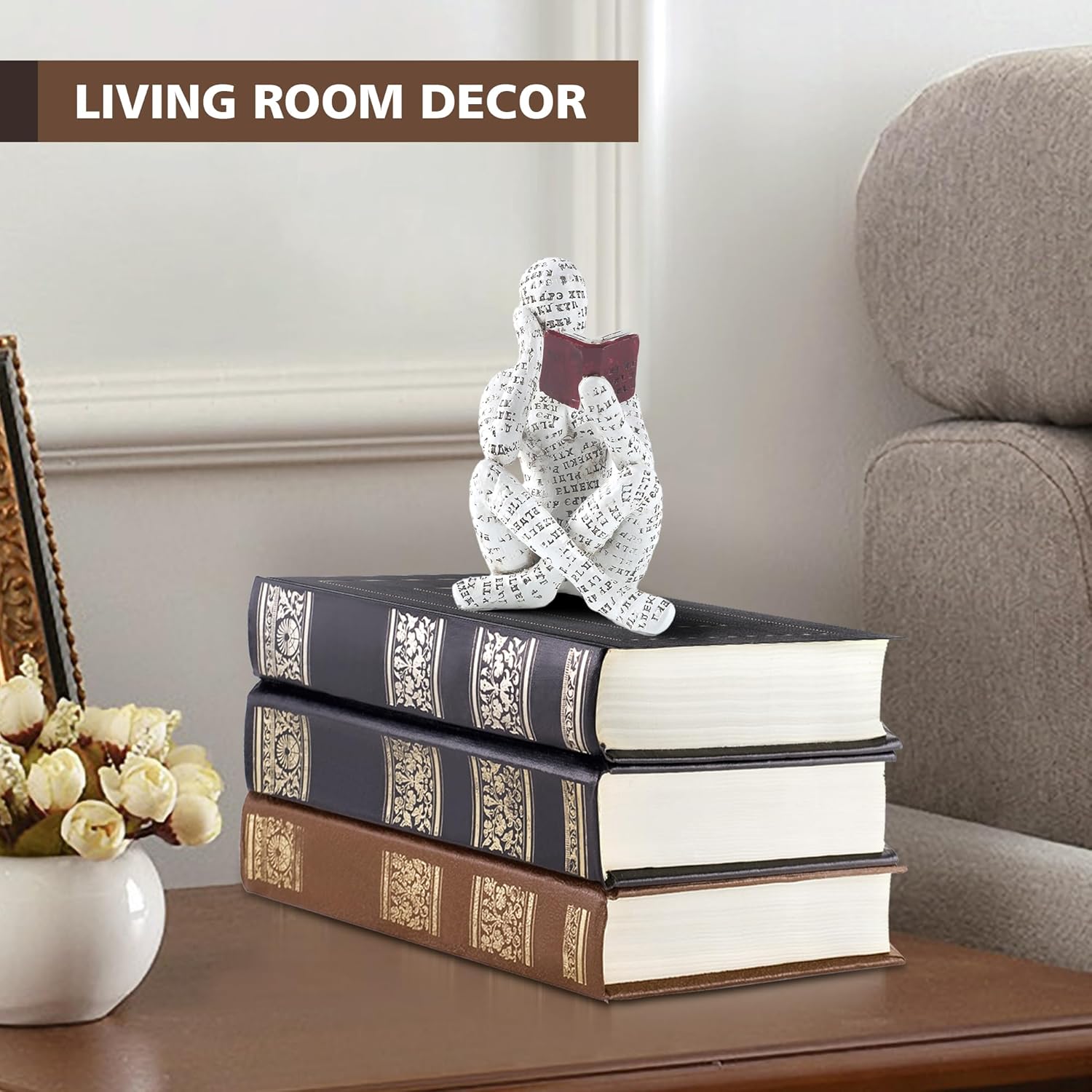 GRAPMKTG Reading Women Statue Home Decor Sculpture