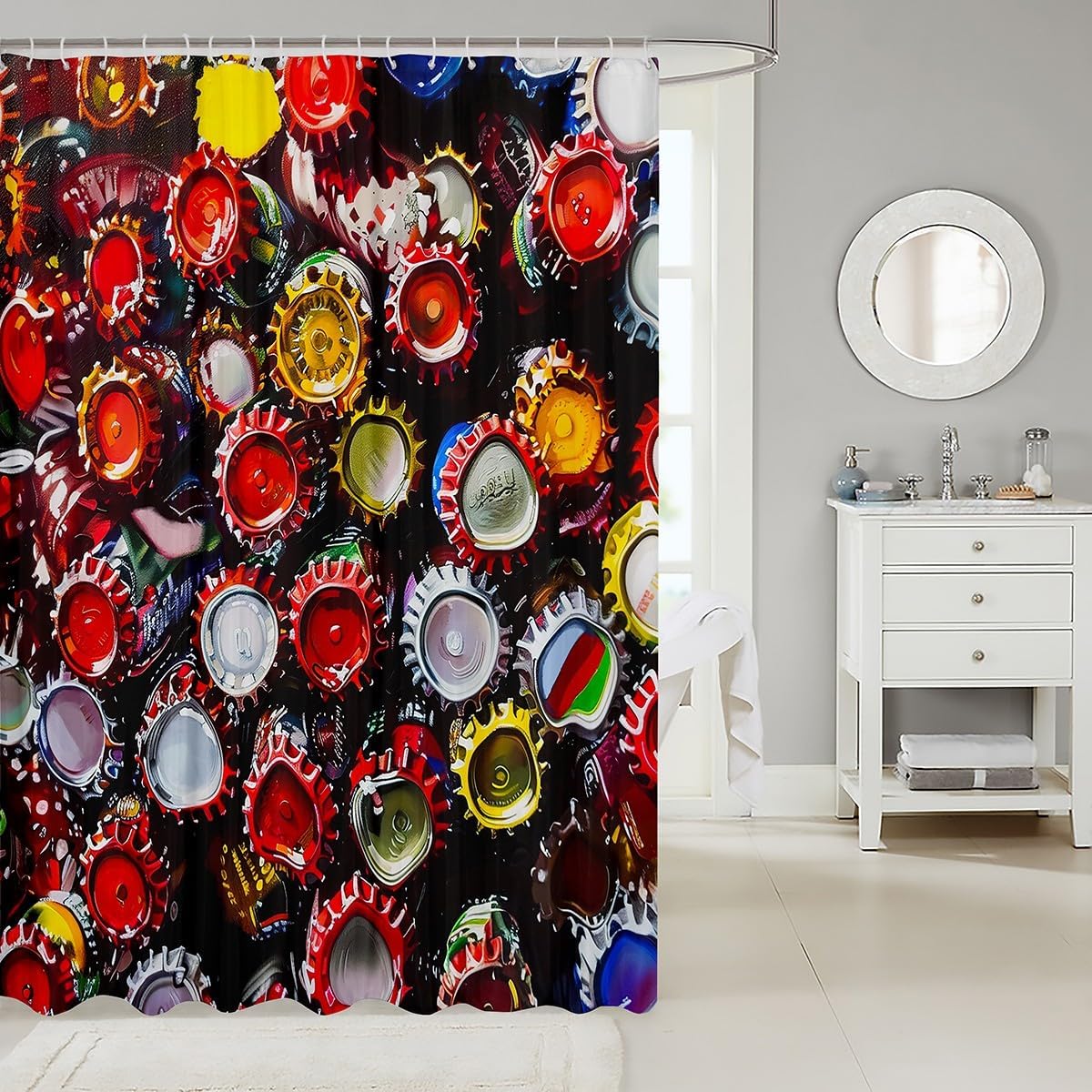 Feelyou Kids Wine Bath Curtain Set 72x84