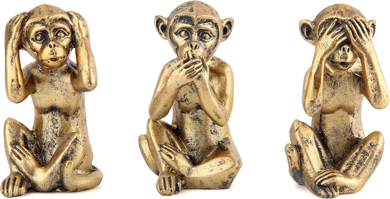 Leekung 3 Wise Monkeys Statue Home Decor