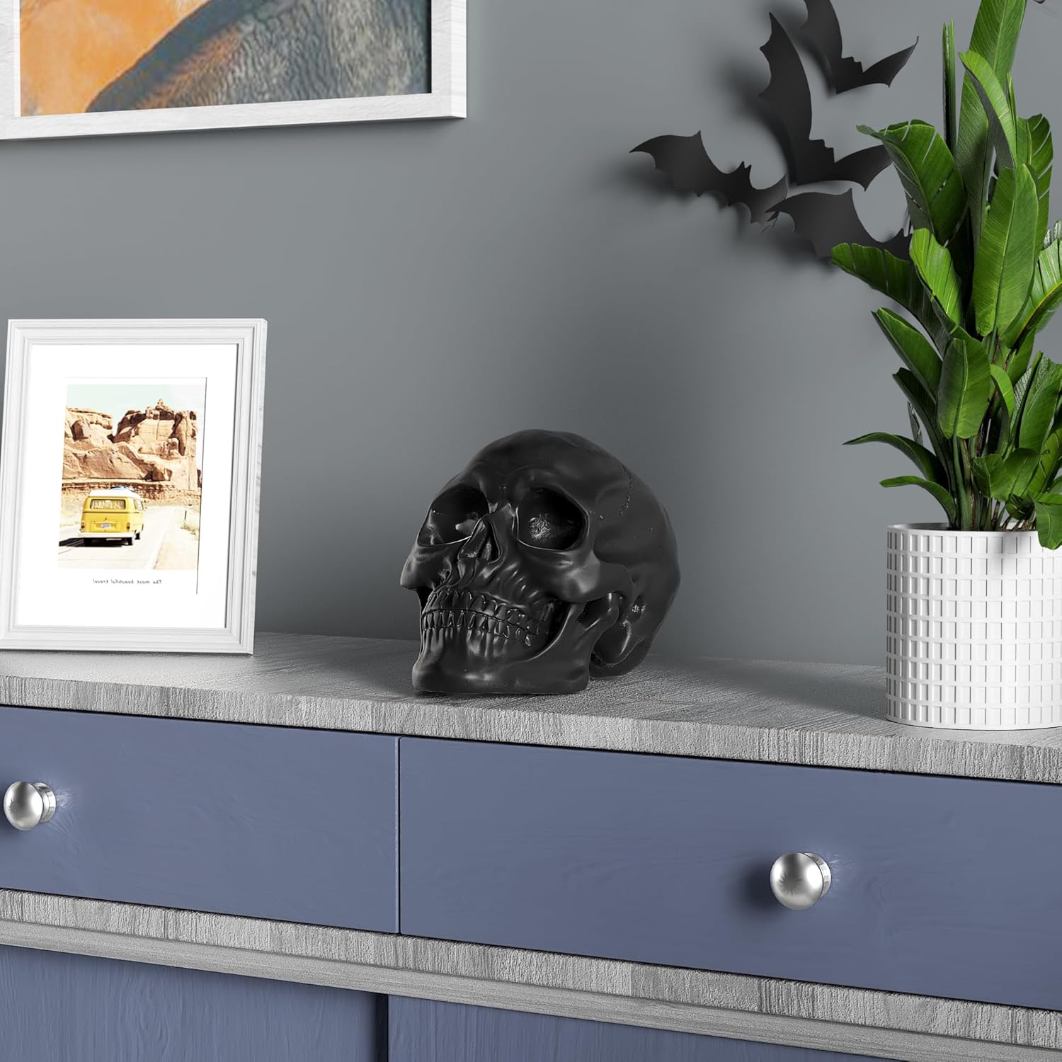 READAEER Resin Skull Statue for Home Decor 1