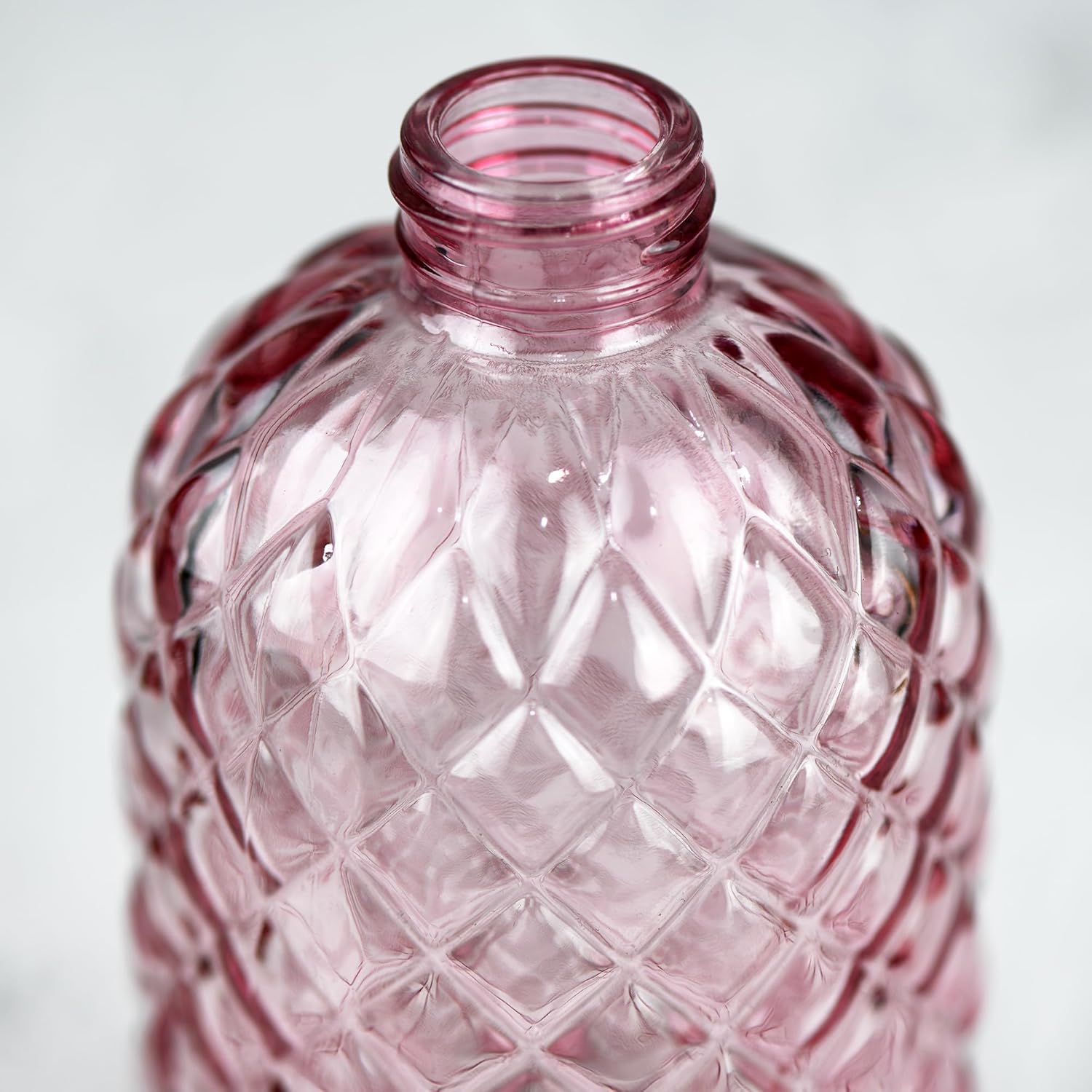Funly mee Glass Soap Dispenser with Stainless Steel Pump Pink