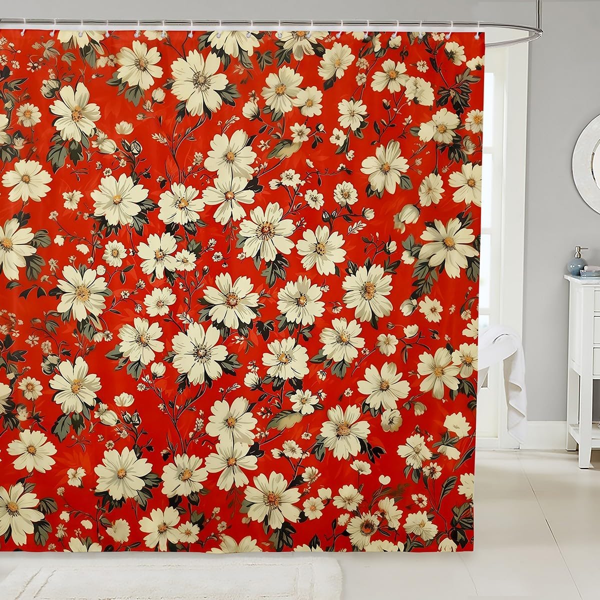Feelyou Vintage Flower Shower Curtain Set