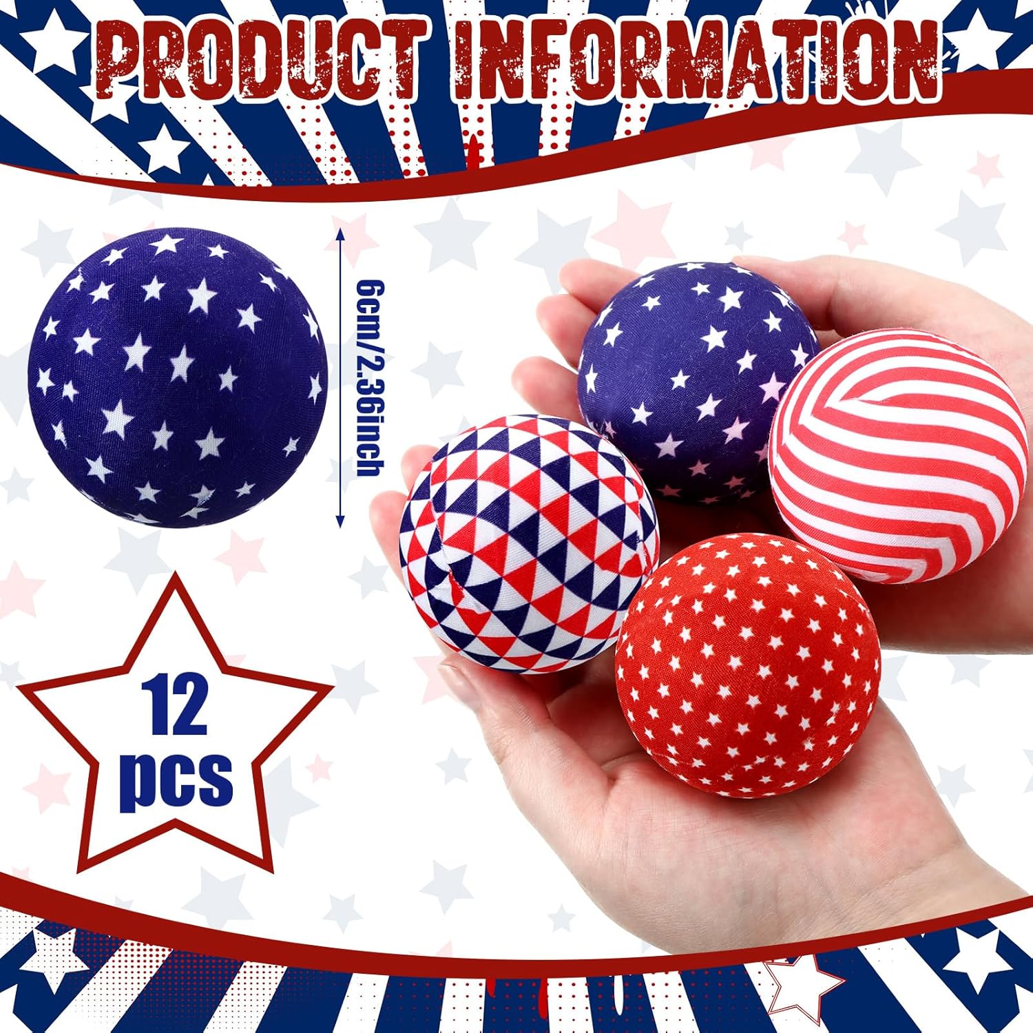 Ceenna 12 Pcs 236 Inch Patriotic Decorative Balls 1