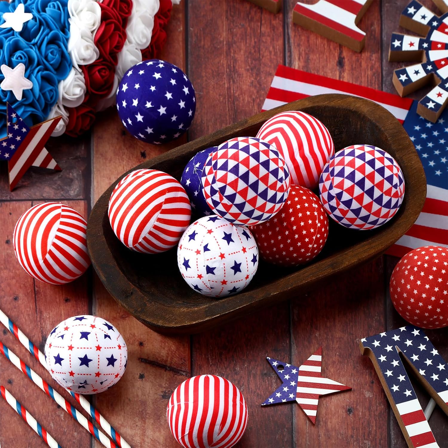 Ceenna 12 Pcs 236 Inch Patriotic Decorative Balls 1