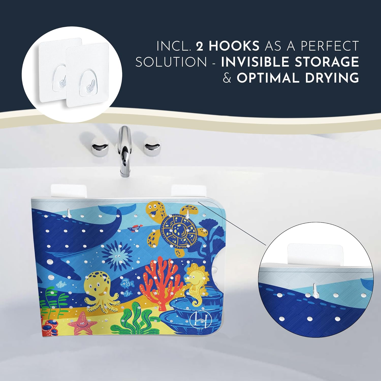 Homerella Anti Slip Bathtub Mat for Kids Adults