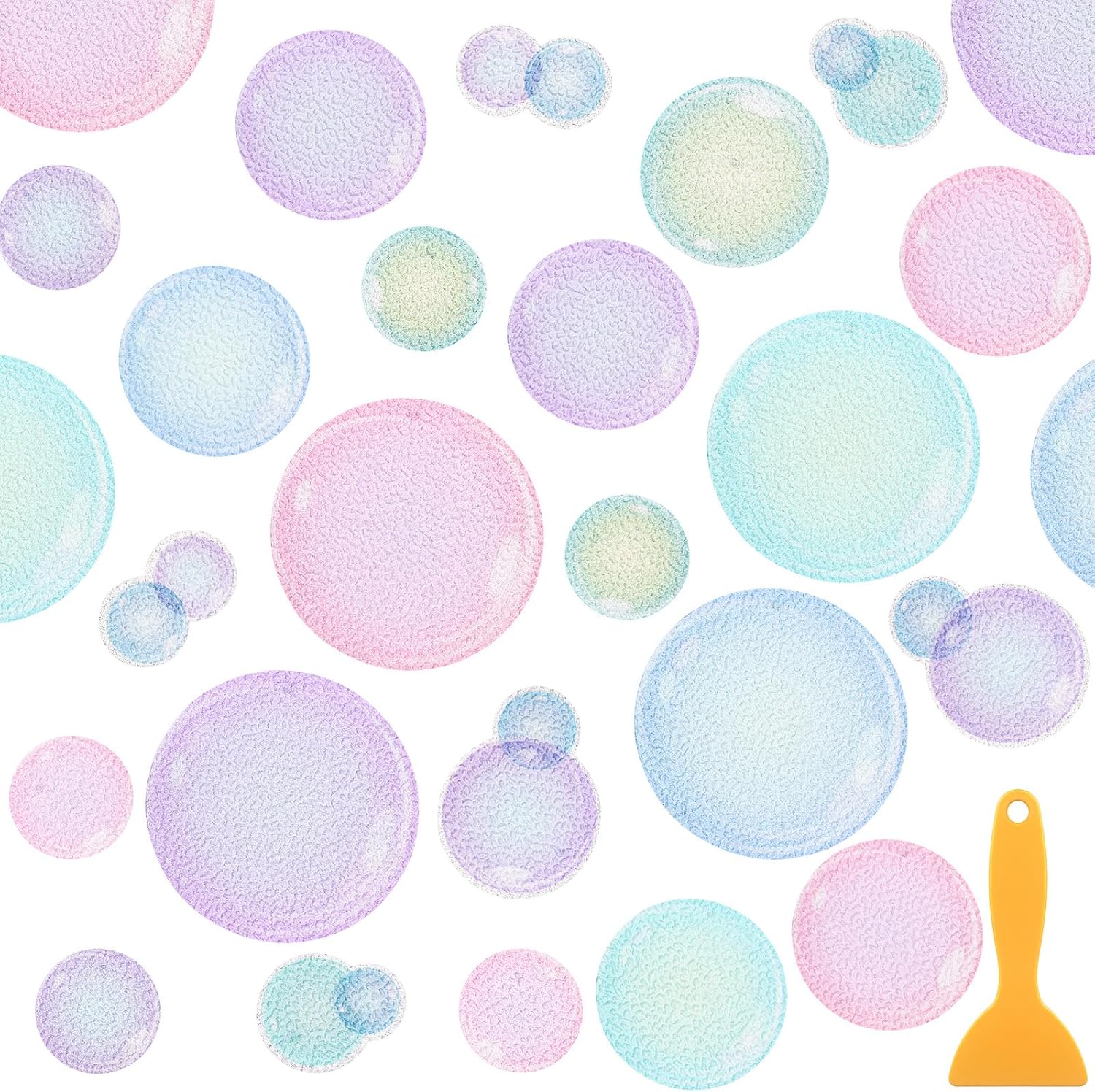 30 Pcs Bubble Non-Slip Bathtub Stickers 472 x 472 Inch