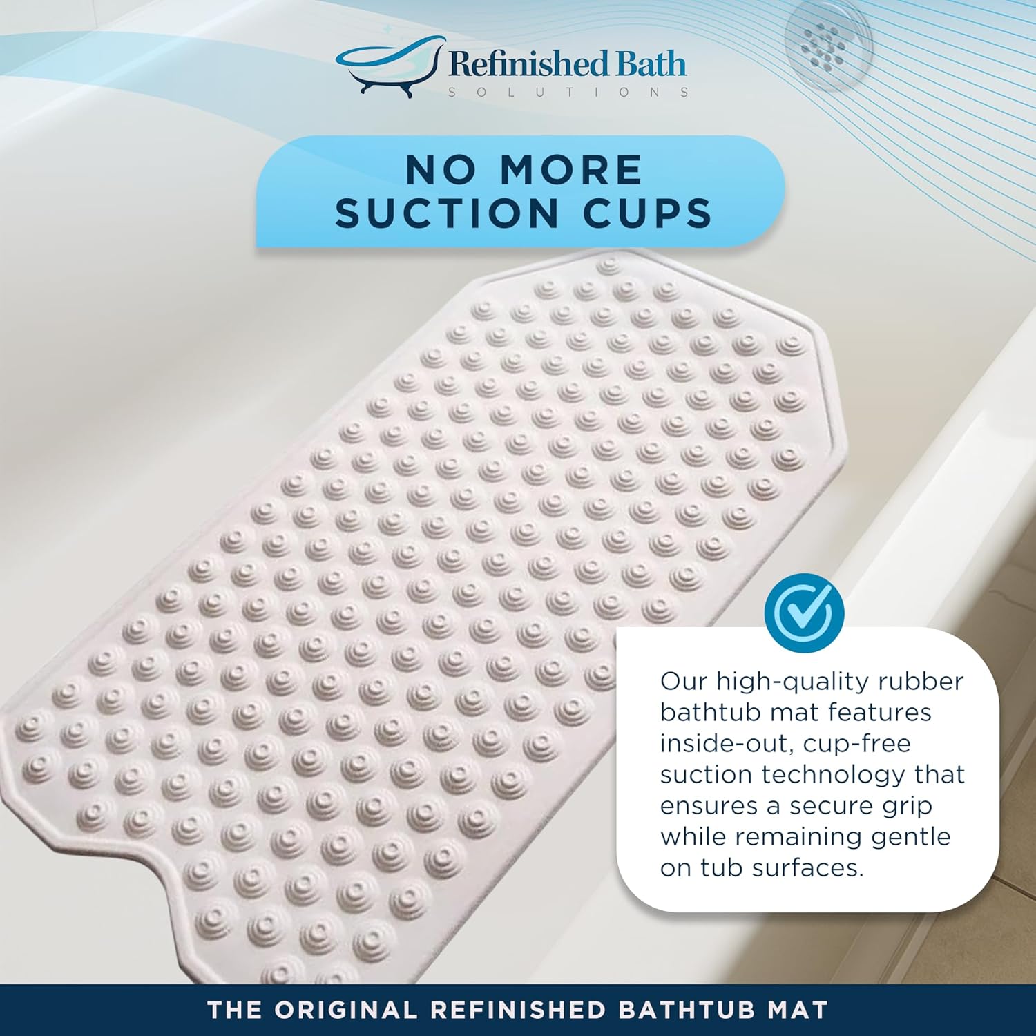 Original Bathtub Mat Non Slip Rubber for Textured Tubs