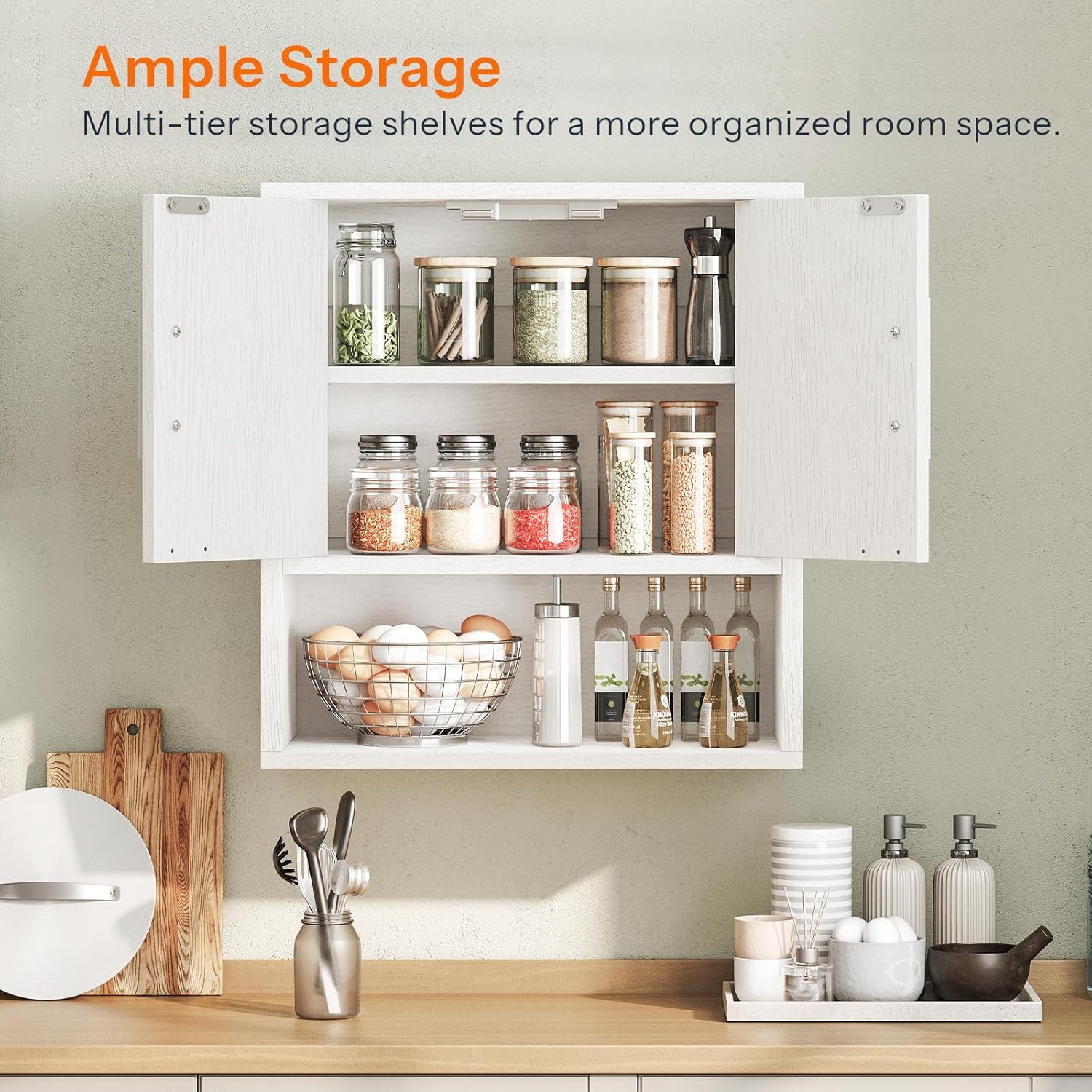 HOOBRO Wall Cabinet for Bathroom Medicine Cabinet White