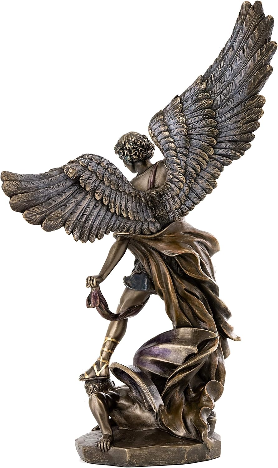 Top Collection Archangel St Michael Statue - 145 Inch Cold-Cast Bronze