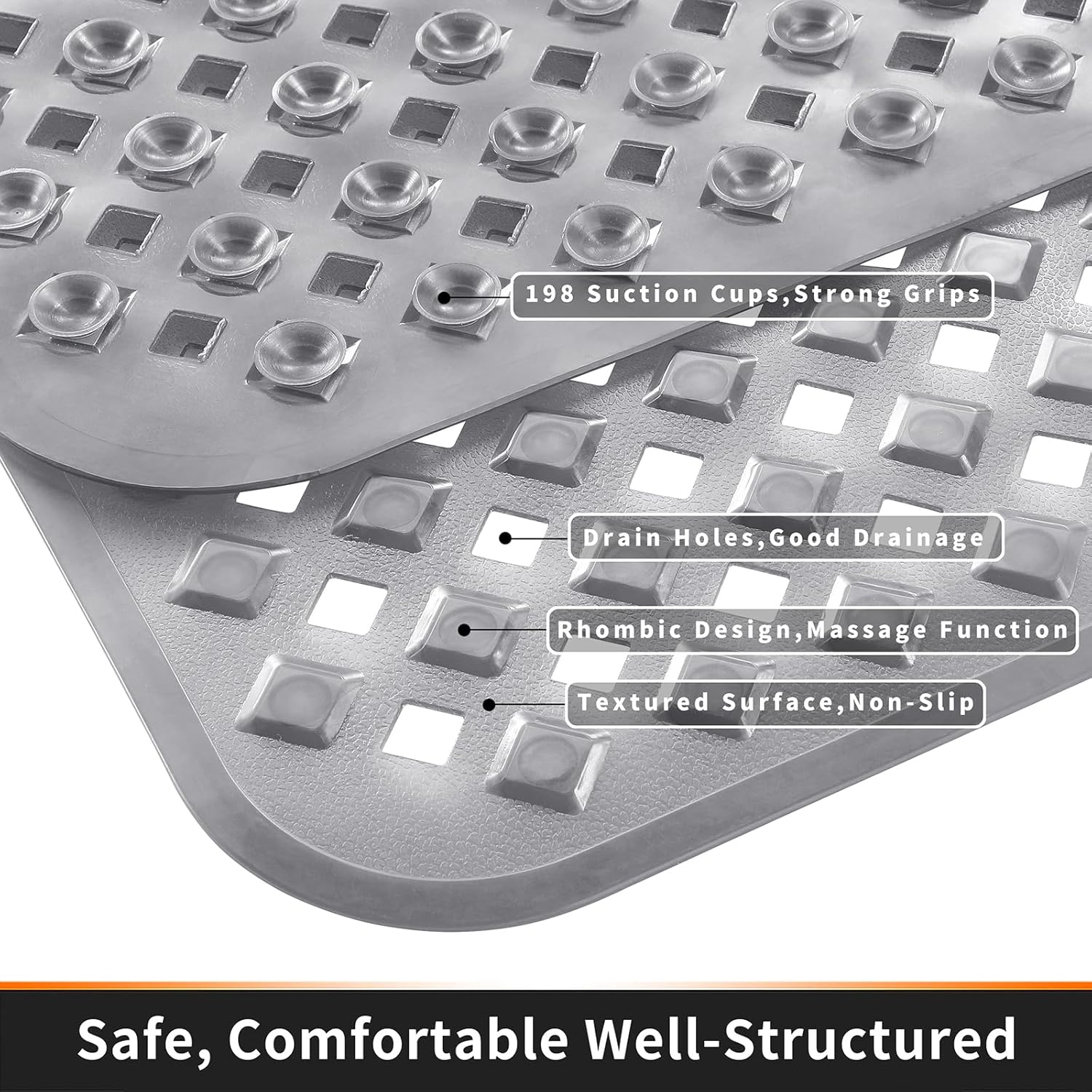 Yimobra Non Slip Bathtub Mat with Strong Suction Cups
