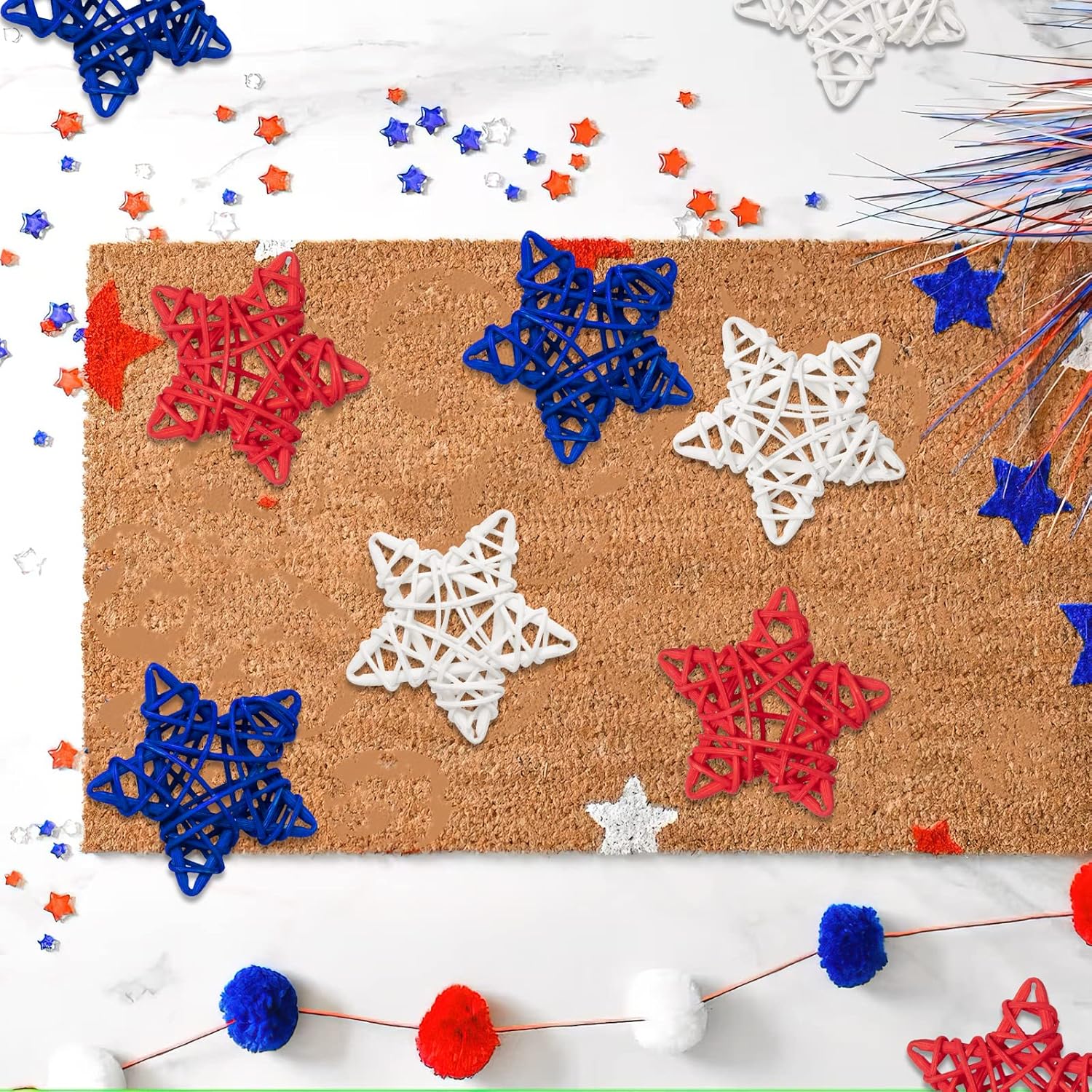 GuassLee 4th of July Decorative Balls 18pcs Red White Blue